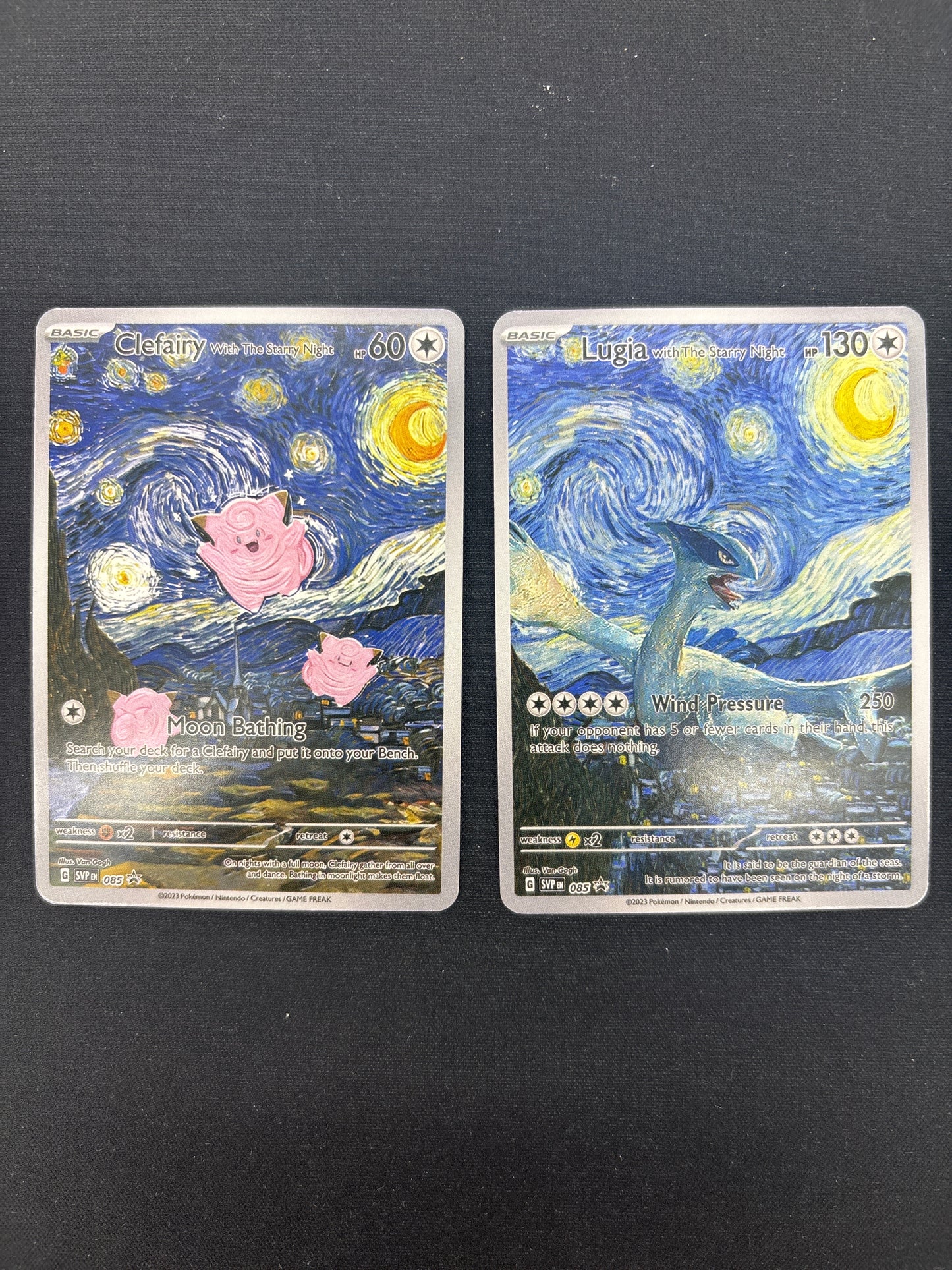 Auction Lot 328: Pokemon Cards (CUSTOM) Lot of 2 Clefairy & Lugia Van Gogh Conditions Vary