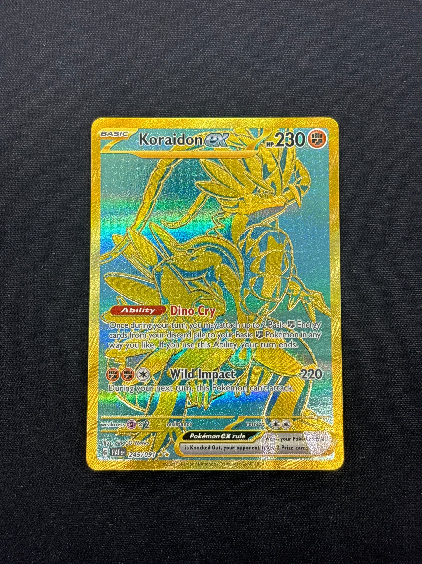 Auction Lot 465: Pokemon Cards Koraidon EX Hyper Rare Paldean Fates Condition Vary