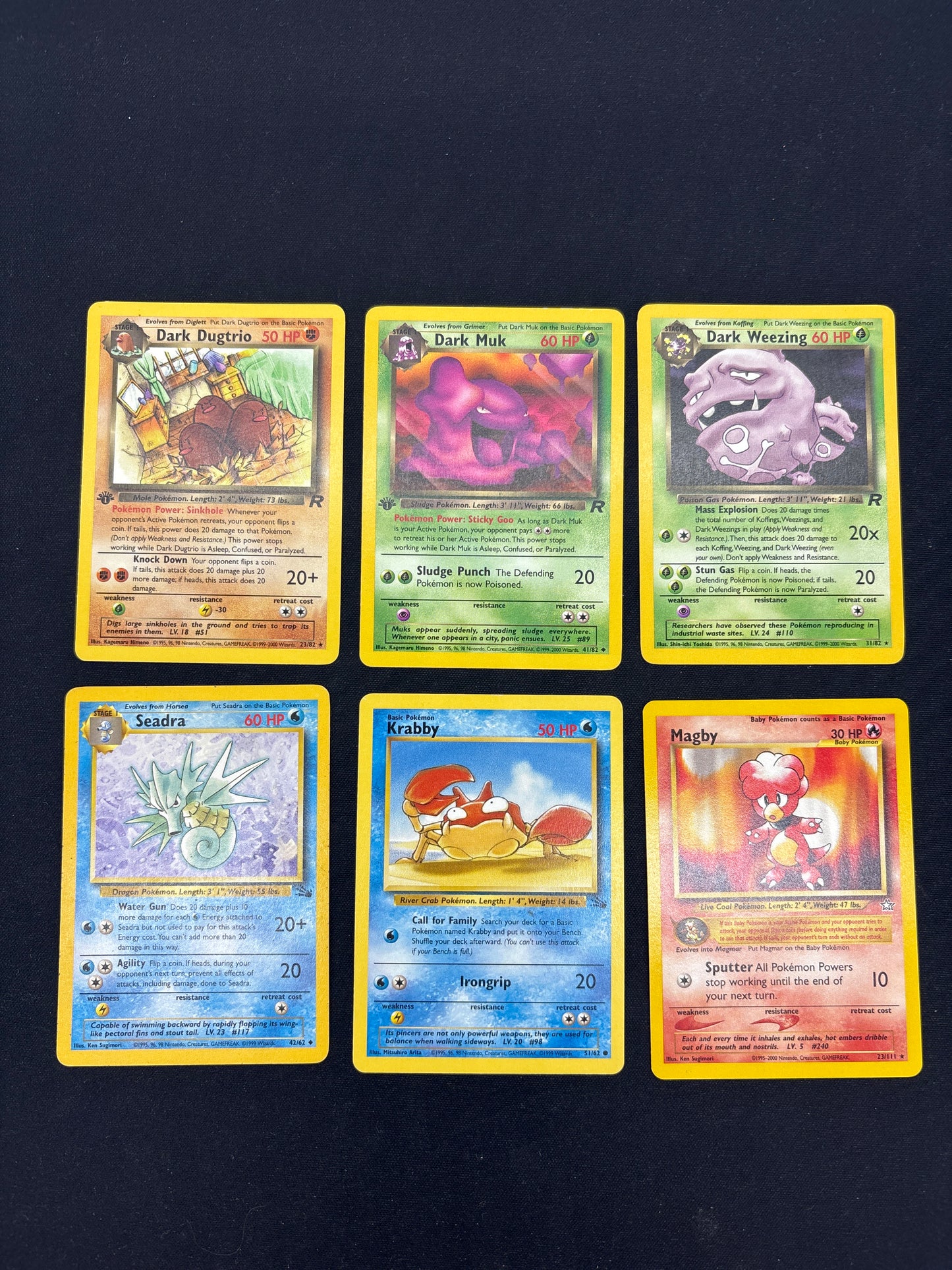 Auction Lot 72: Pokemon Cards Lot of 6 Assorted 1st Edition & Unlimted WOTC Conditions Vary