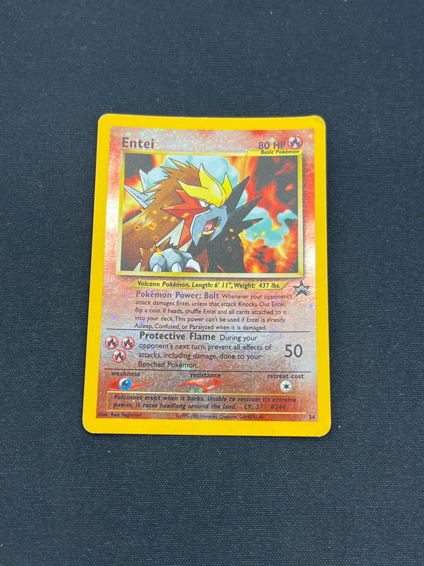Auction Lot 387: Pokemon Cards Entei Holo WOTC Black Star Promo Conditions Vary