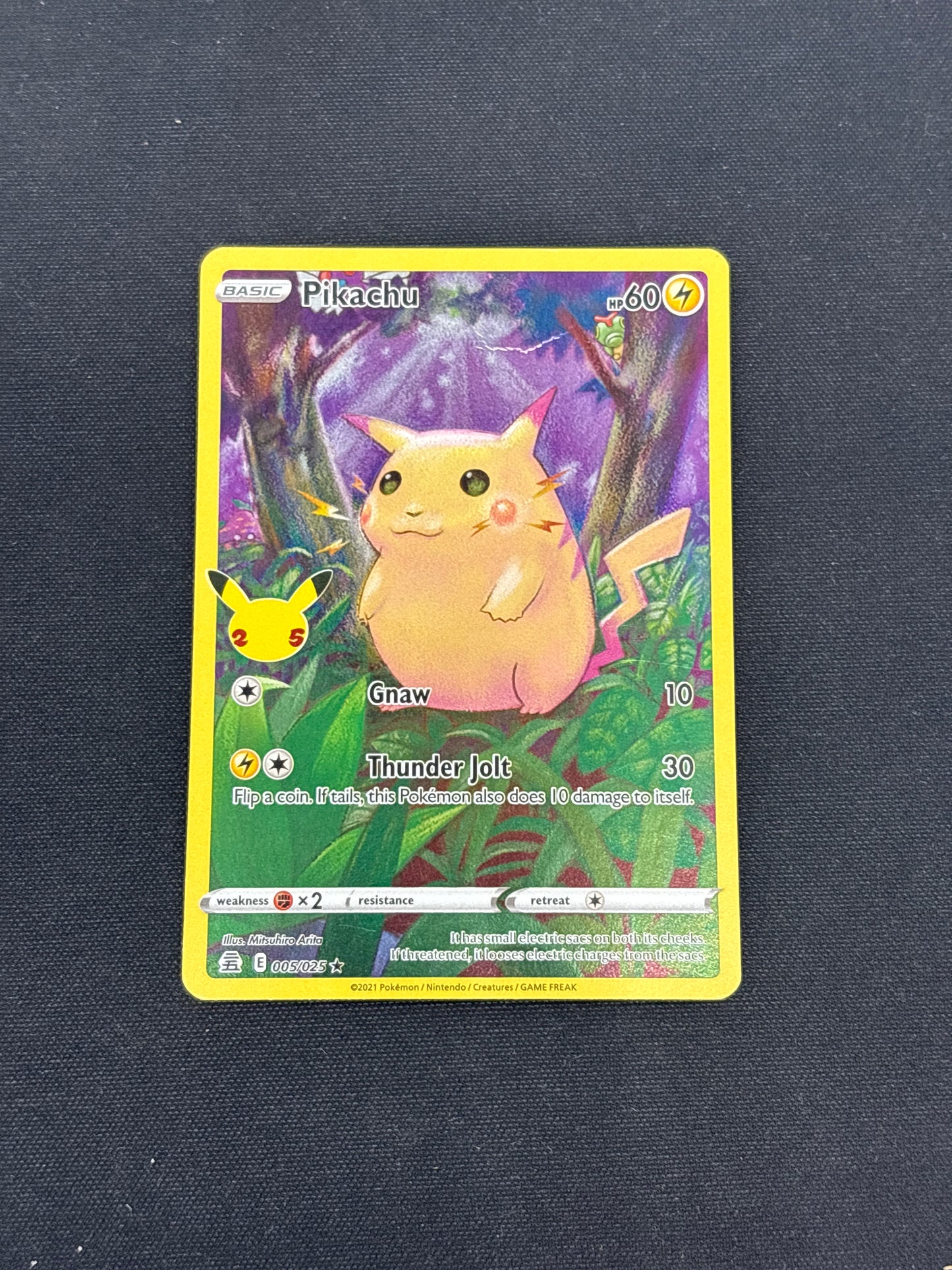 Auction Lot 252: Pikachu Full Art Pokemon Celebrations Card Conditions Vary
