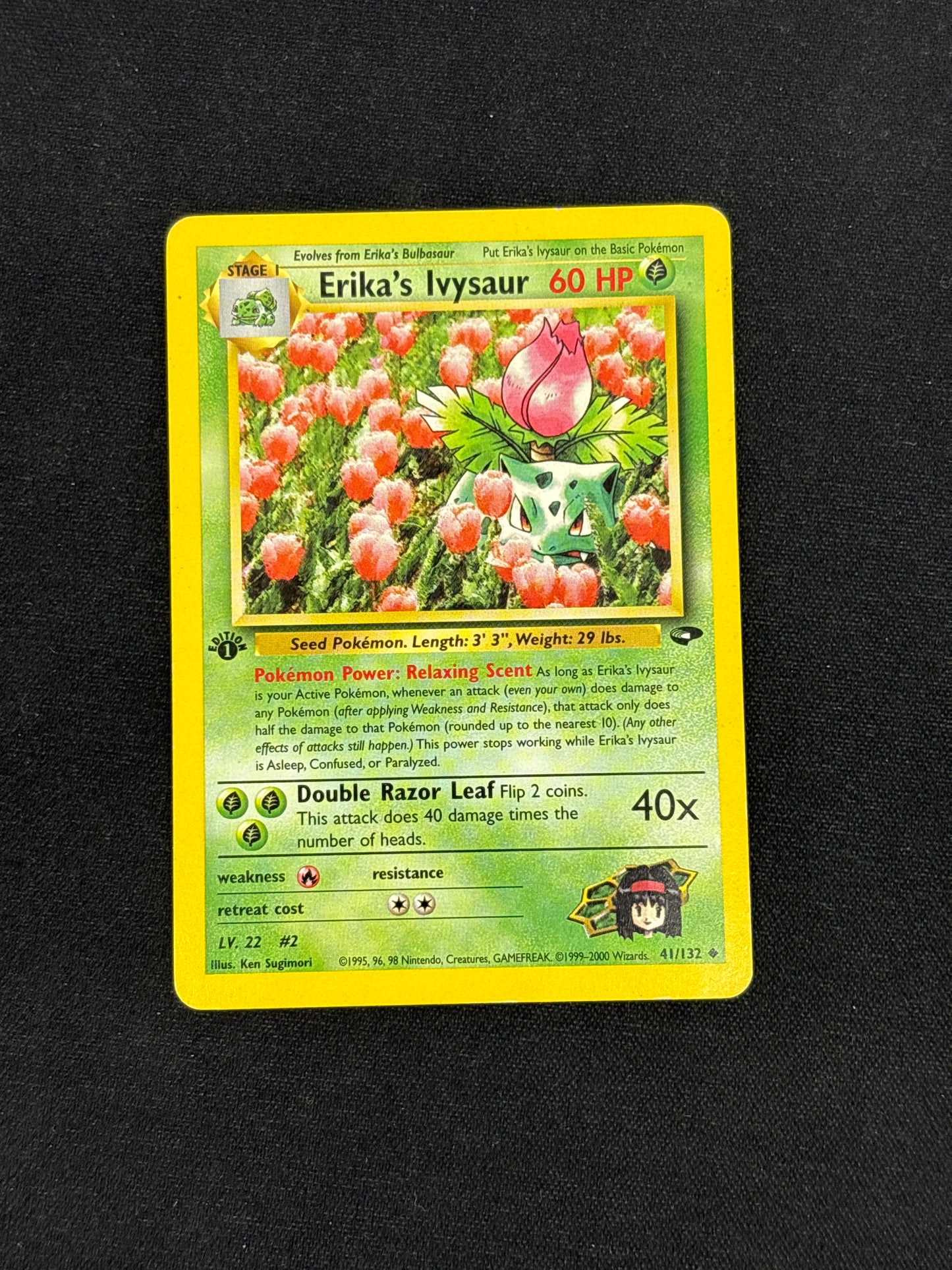 Auction Lot 26: Erika's Ivysaur 1st Edition Gym Challenge Card Conditions Vary