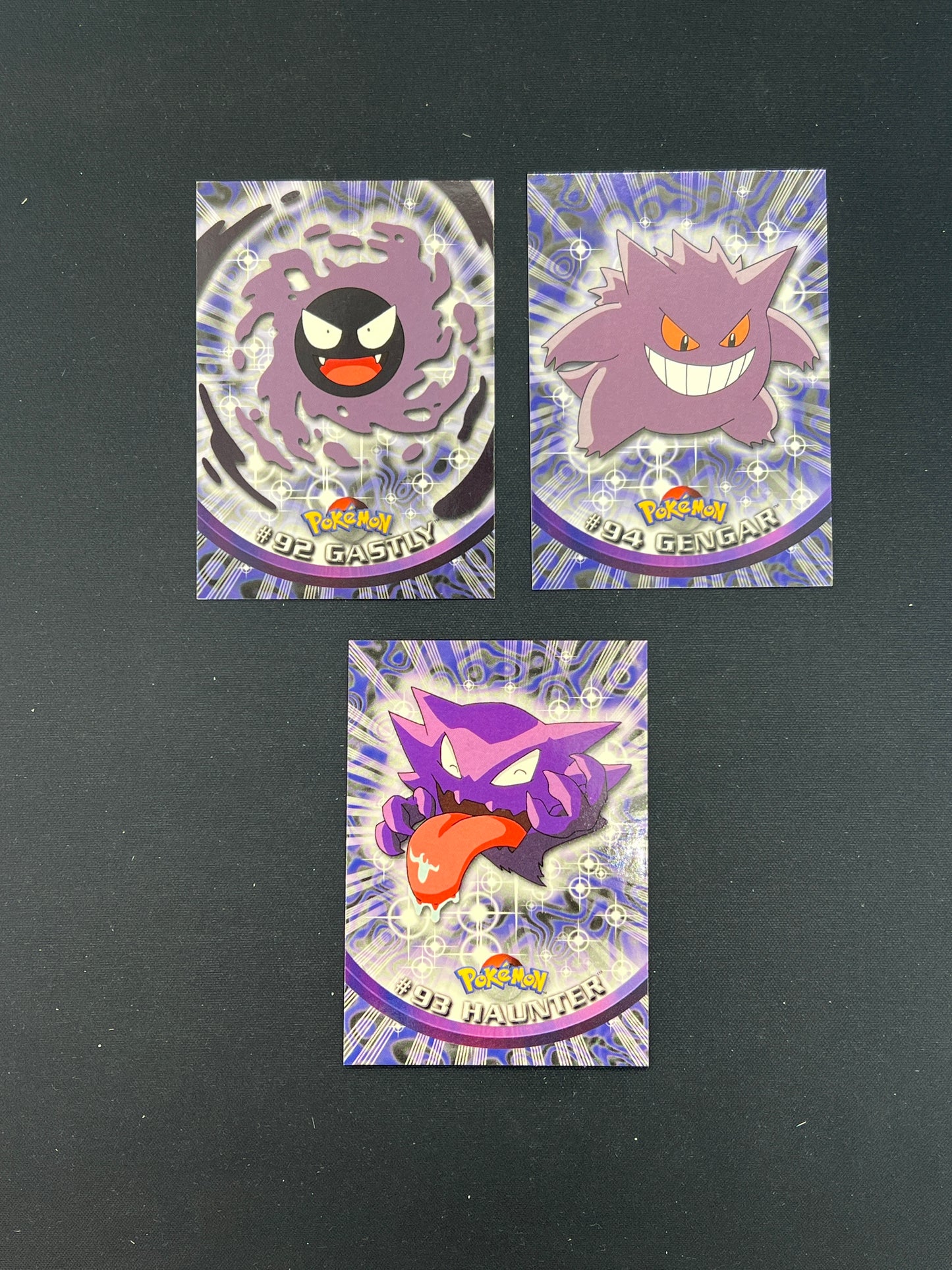 Auction Lot 96: Pokemon Topps Gengar Evolution Line Conditions Vary