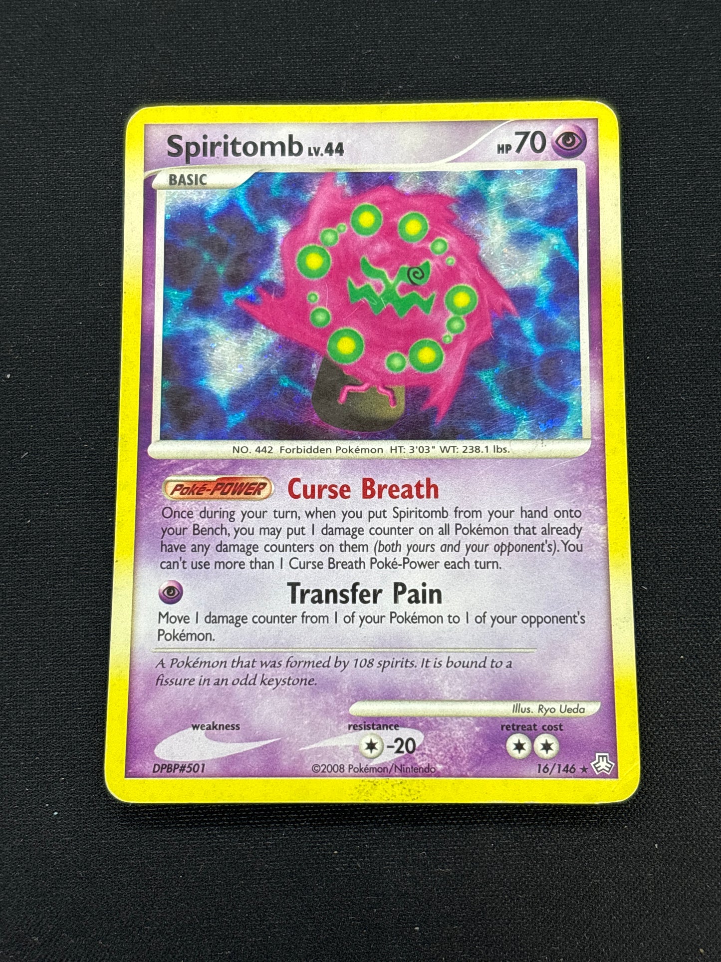 Auction Lot 241: Spiritomb Holo Pokemon Card Conditions Vary
