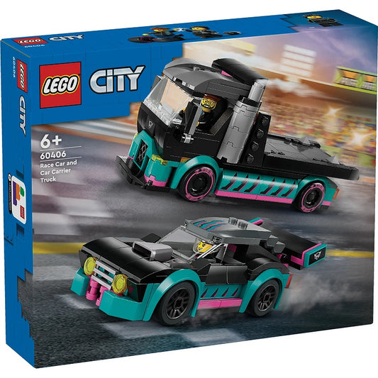 60406 Race Car and Car Carrier Truck