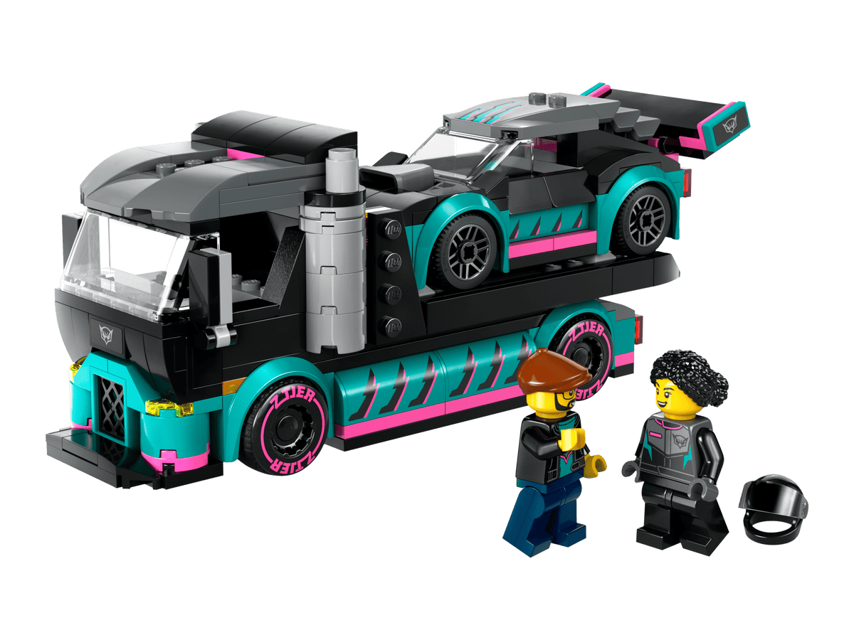 60406 Race Car and Car Carrier Truck