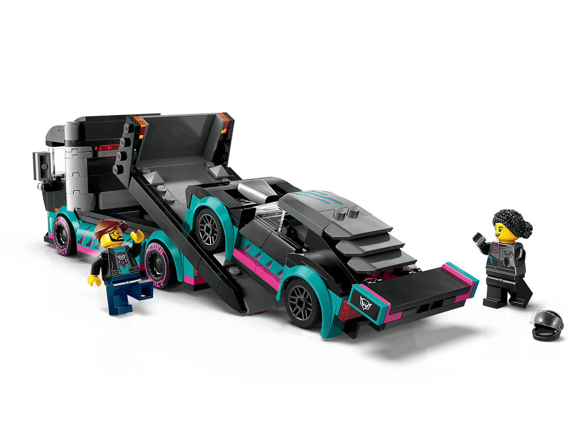 60406 Race Car and Car Carrier Truck