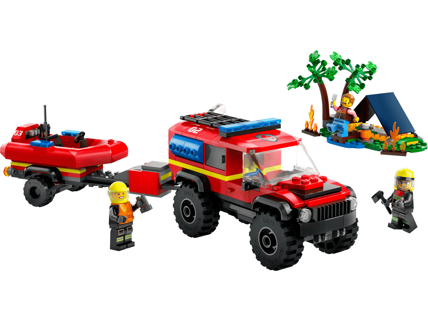 60412 4x4 Fire Truck with Rescue Boat