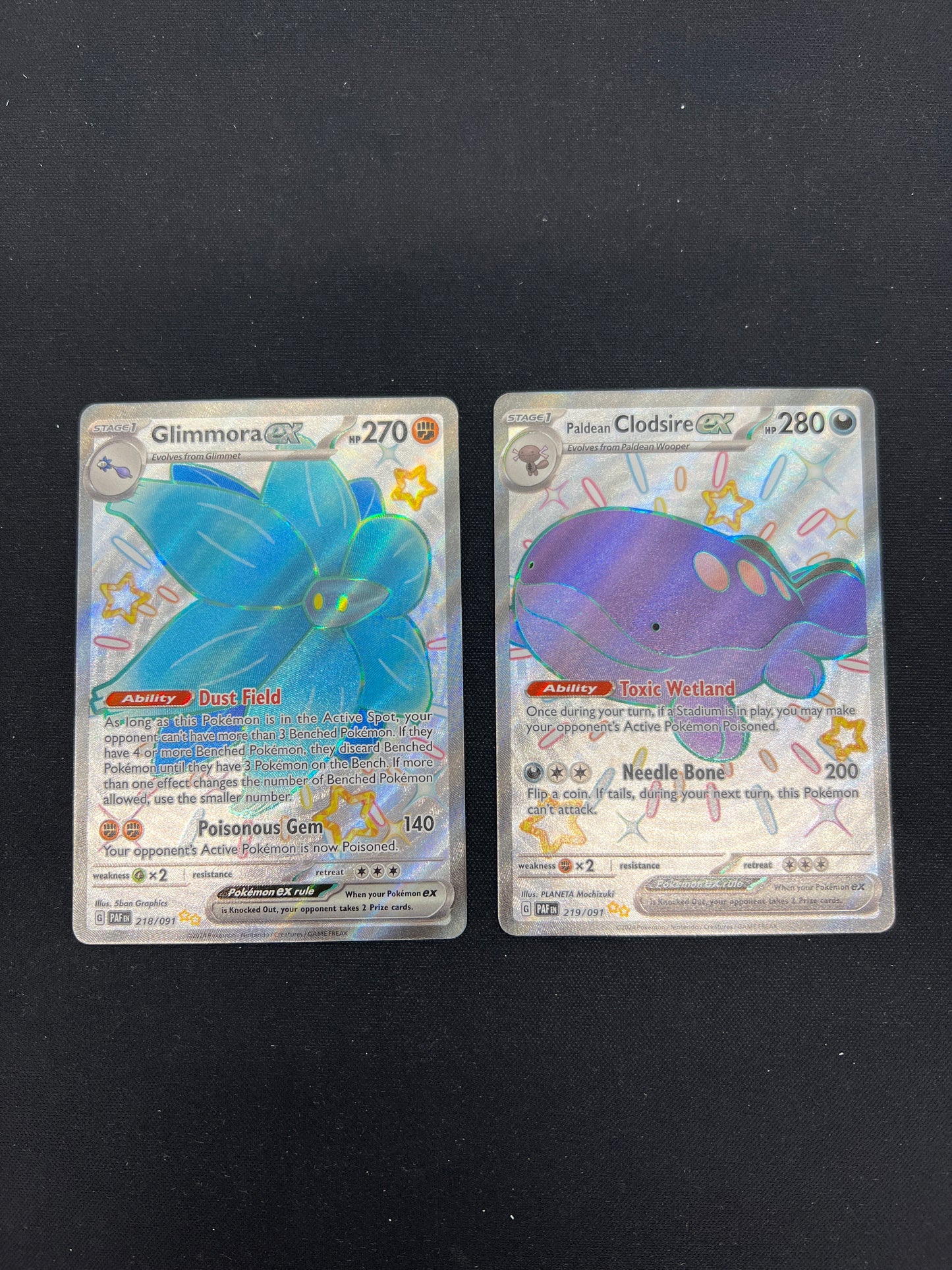 Auction Lot 253: Pokemon Cards Lot of 2 Paldean Fates Full Art Condition Vary