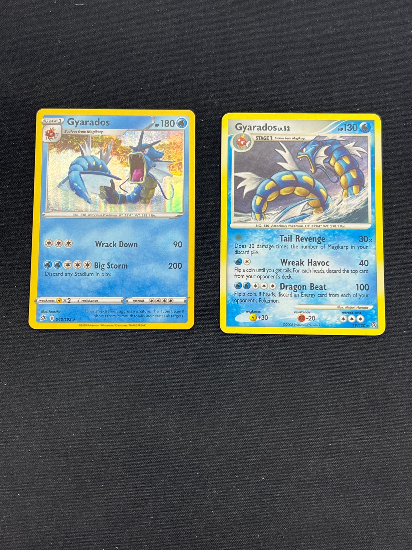 Auction Lot 377: Pokemon Cards Gyarados Holo Lot of 2 Condition Vary