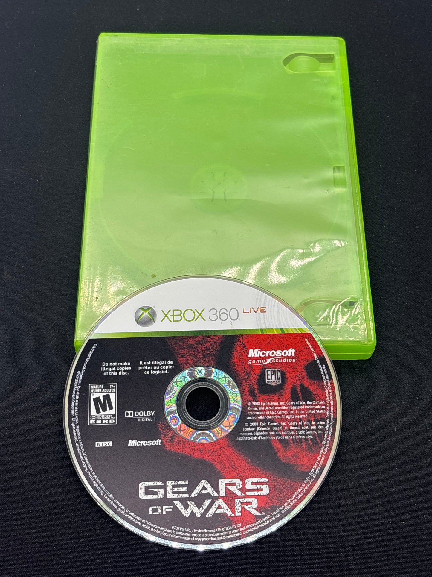 Auction Lot 162: XBOX 360 Gears of War With Case & Disc