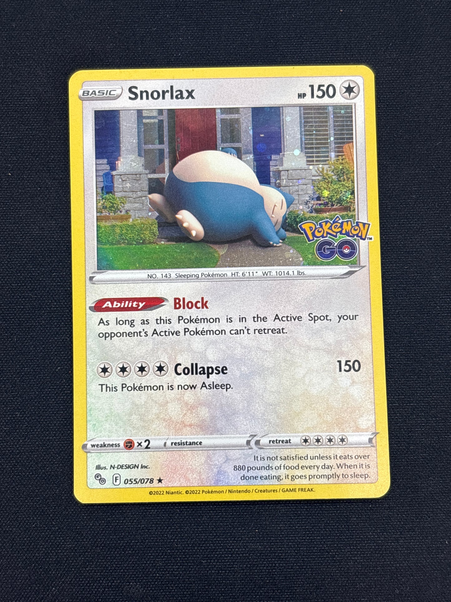 Auction Lot 133: Snorlax Cosmo Holo Card Conditions Vary