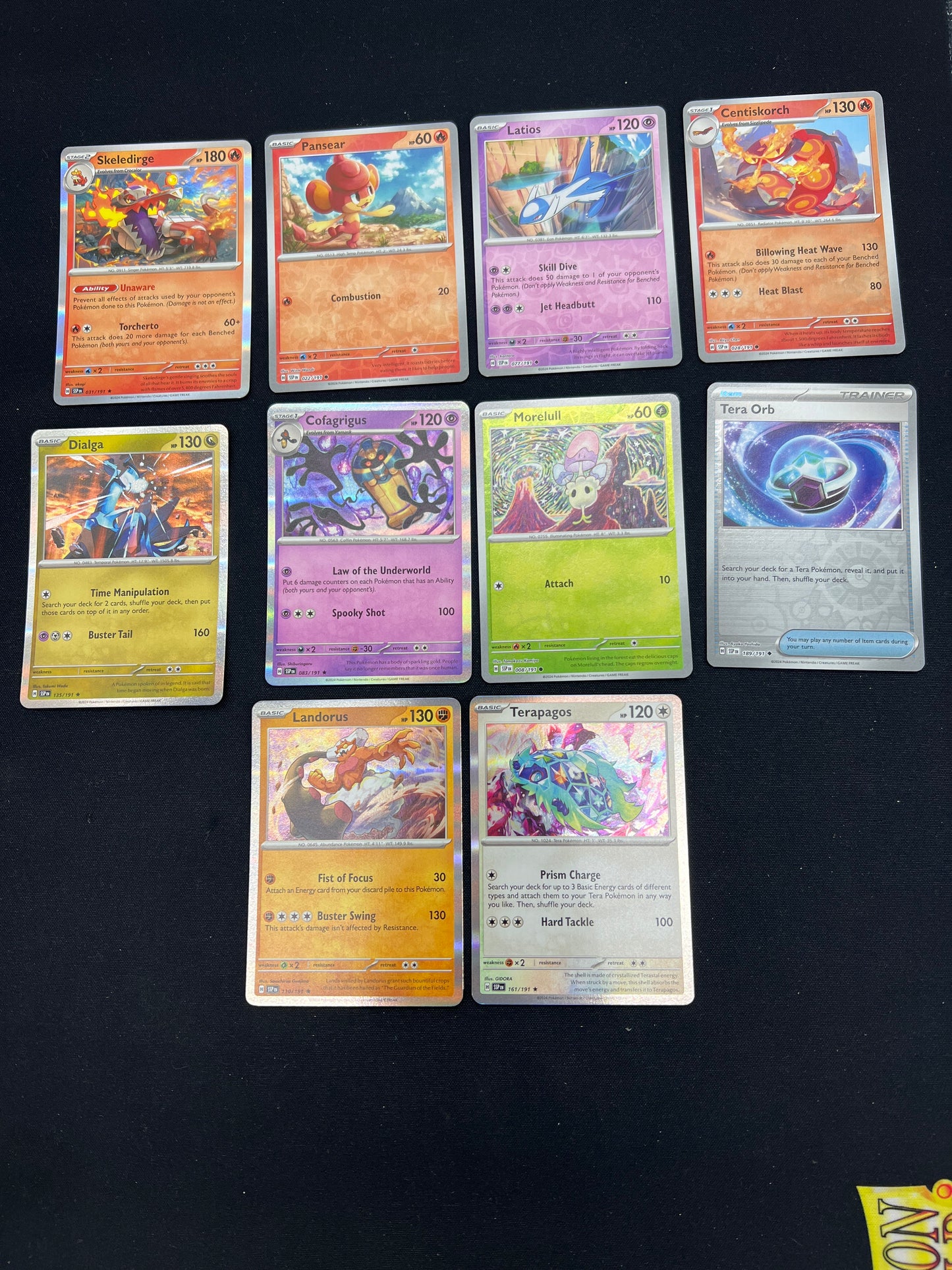 Auction Lot 228: Pokemon Cards Lot of 10 Assorted SV Reverse & Holos Conditions Vary