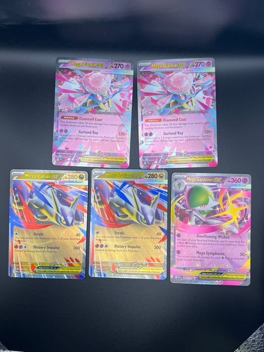 Auction Lot 398: Pokemon Cards Assorted Lot of 5 Mega EX's Conditions Vary