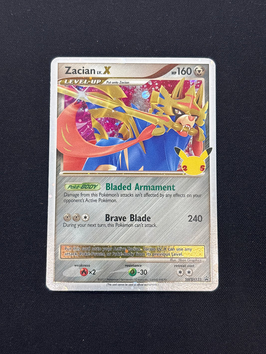 Auction Lot 353: Zacian Lv.X Pokemon Celebrations Promo Card Conditions Vary
