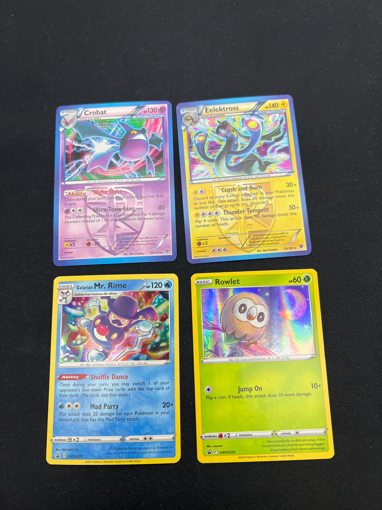 Auction Lot 161: Pokemon Cards Lot of 4 Black White Era Holos and SWSH Promos Conditions Vary