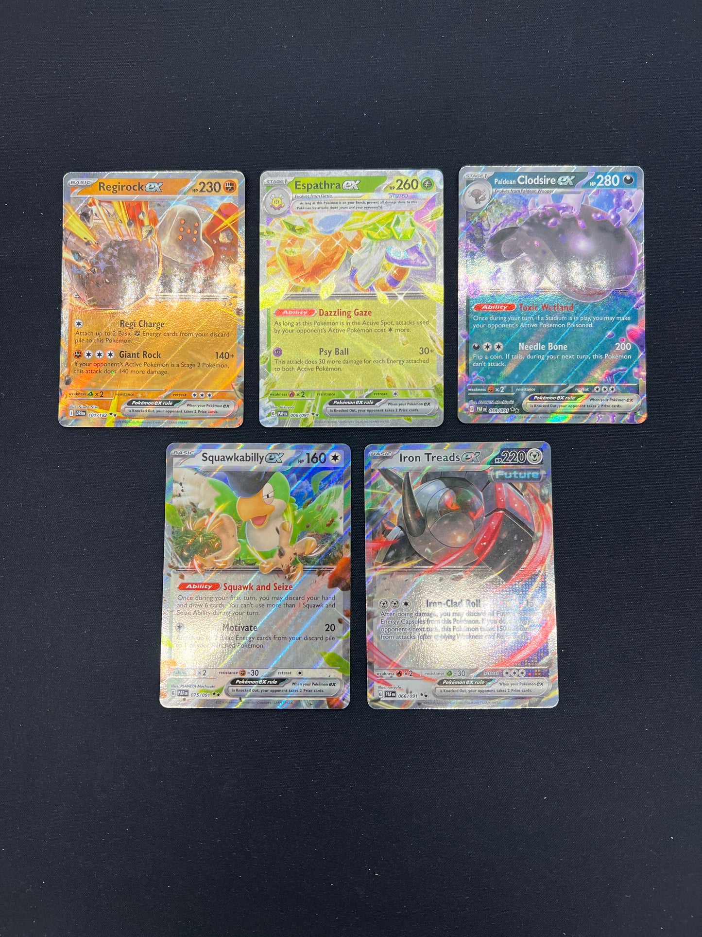Auction Lot 271: Pokemon Cards Lot of 5 Assorted SV Era EX Cards Conditions Vary