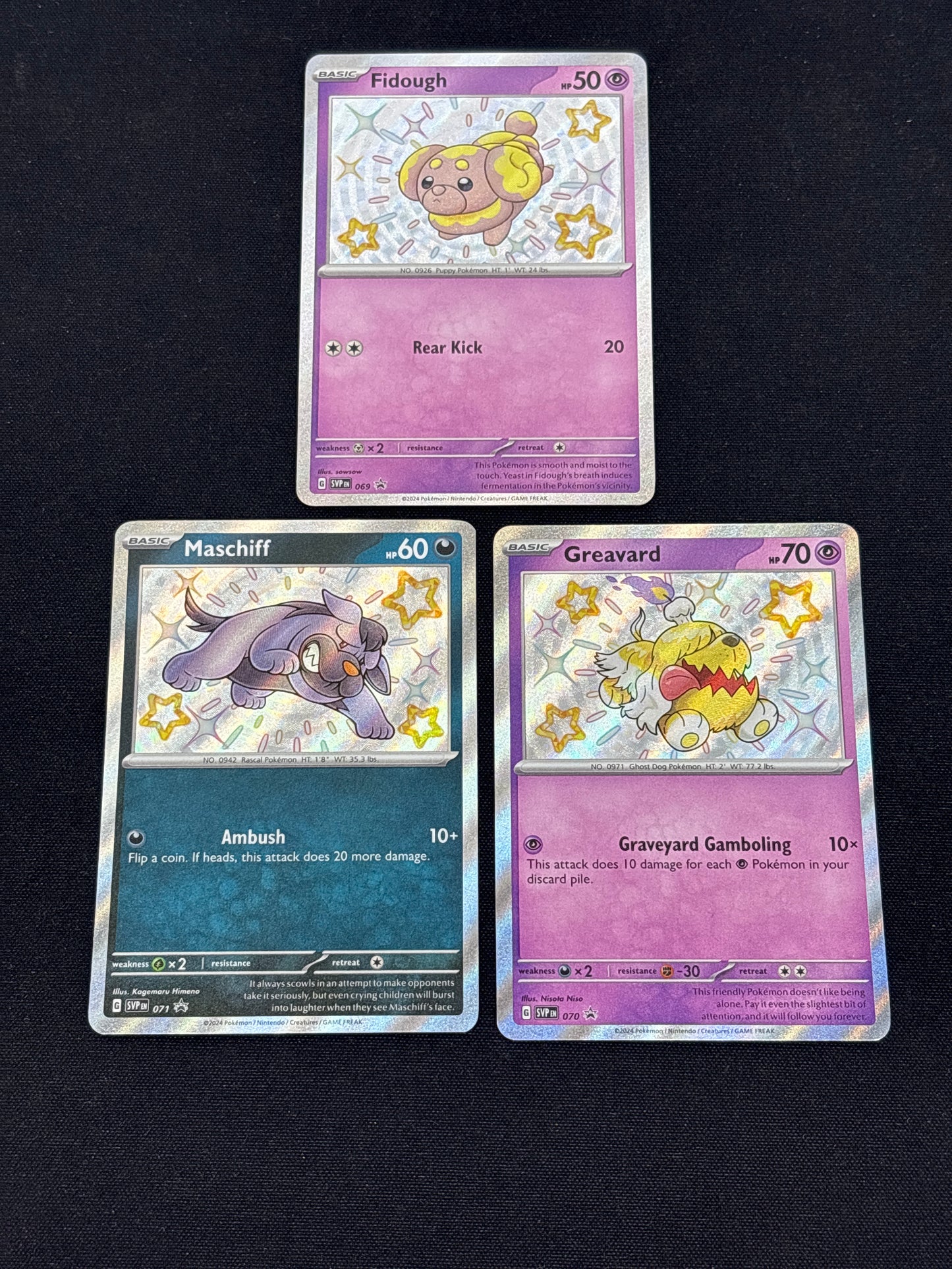Auction Lot 424: Pokemon Cards Assorted Lot of 3 Paldean Fates Baby Shiny Promo Cards Conditions Vary