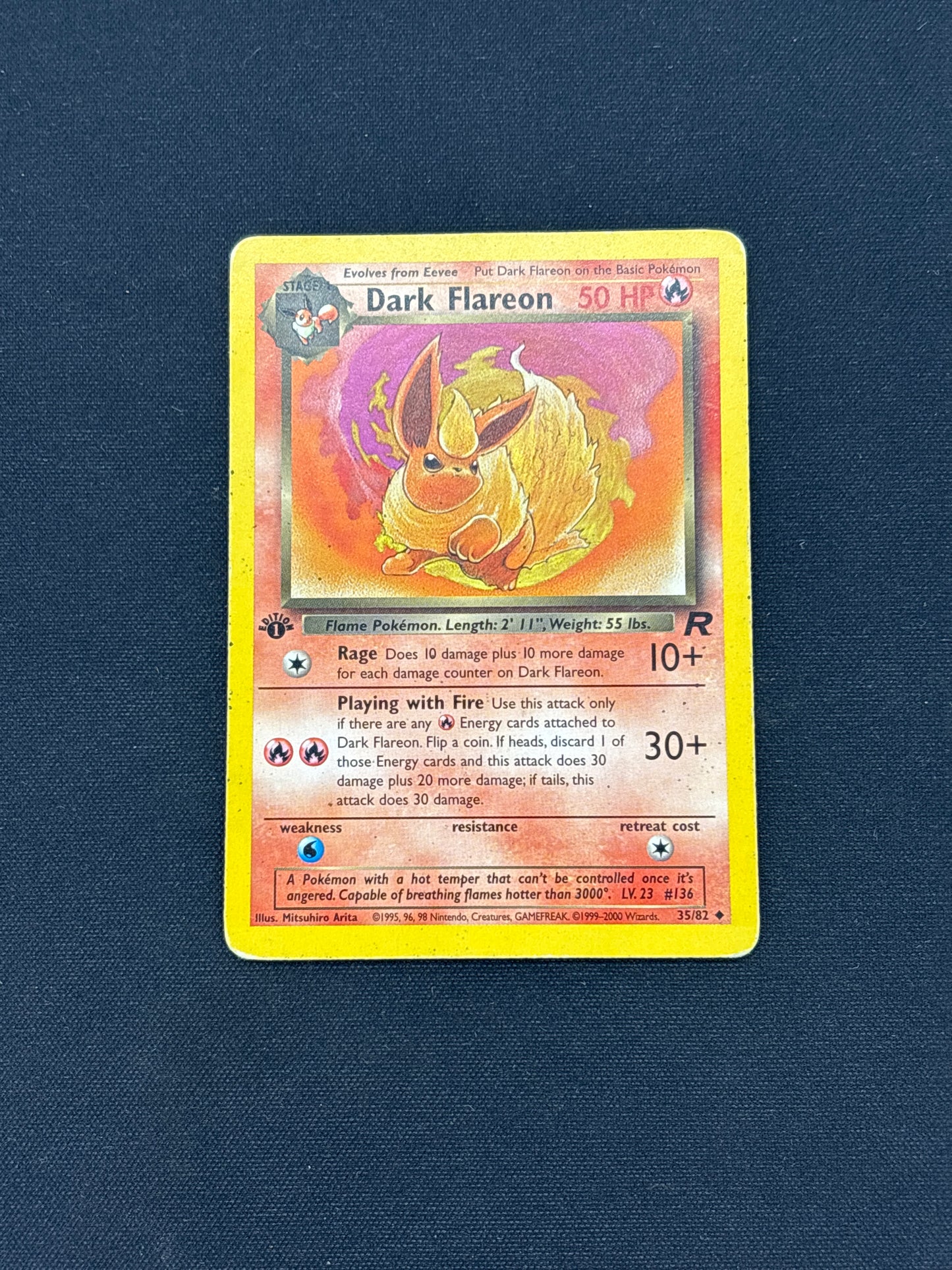 Auction Lot 23: Dark Flareon Pokemon 1st Edition Team Rocket Card Conditions Vary
