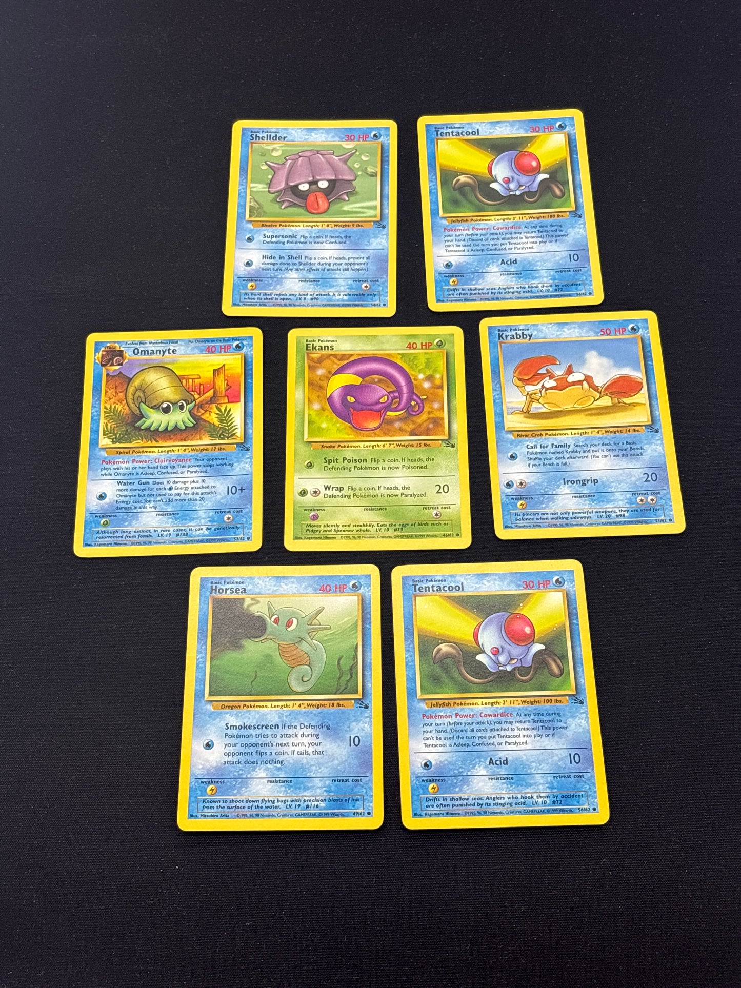 Auction Lot 86: Pokemon Cards Lot of 7 WOTC Fossil Commons Conditions Vary