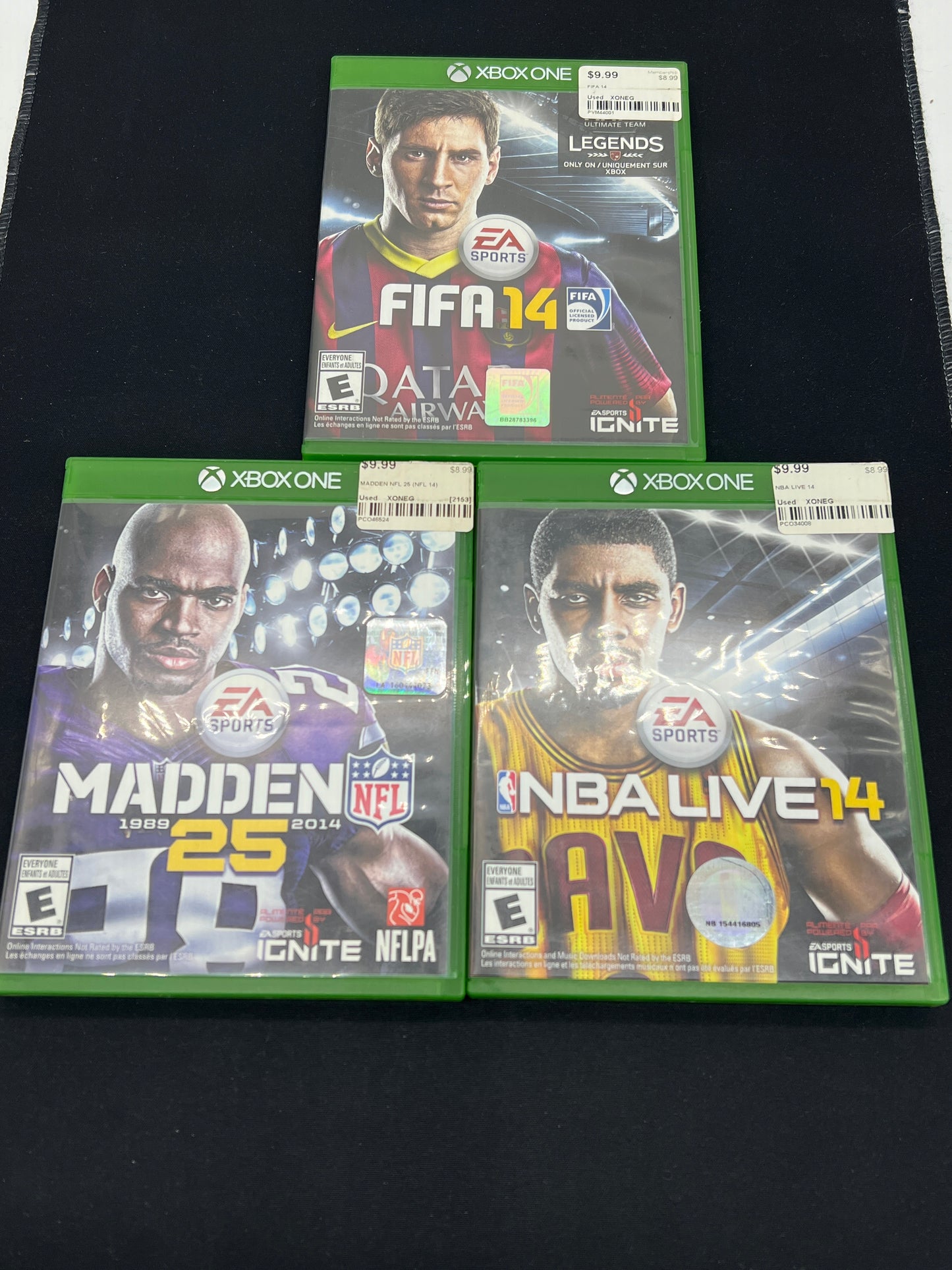 Auction Lot 203: XBOX ONE Video Game Lot of 3 FIFA 14 MADDEN 25 NBA LIVE 14