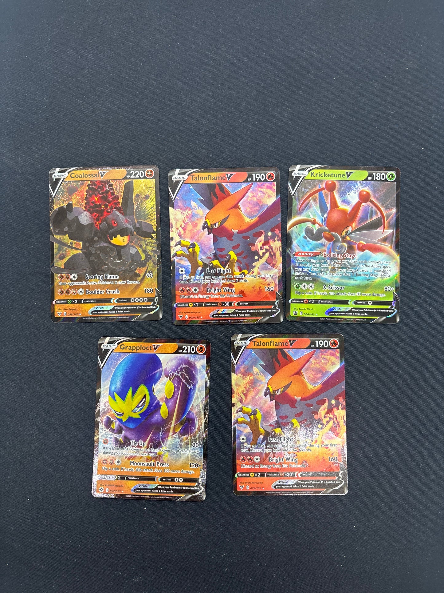 Auction Lot 144: Pokemon Cards Lot of 5 Assorted V Full Arts Condition Vary