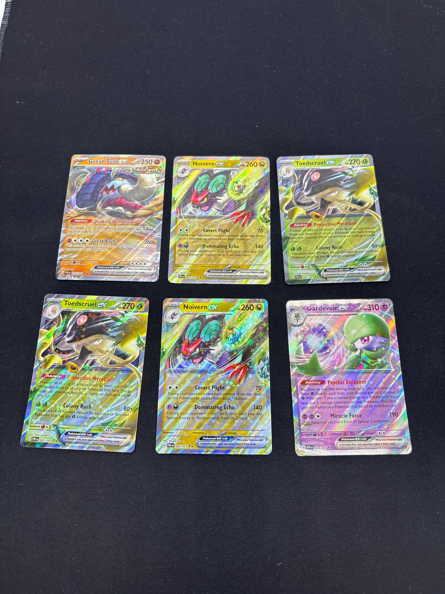 Auction Lot 137: Pokemon Cards Assorted Lot of 6 EX Double Rares Paldean Fates Conditions Vary