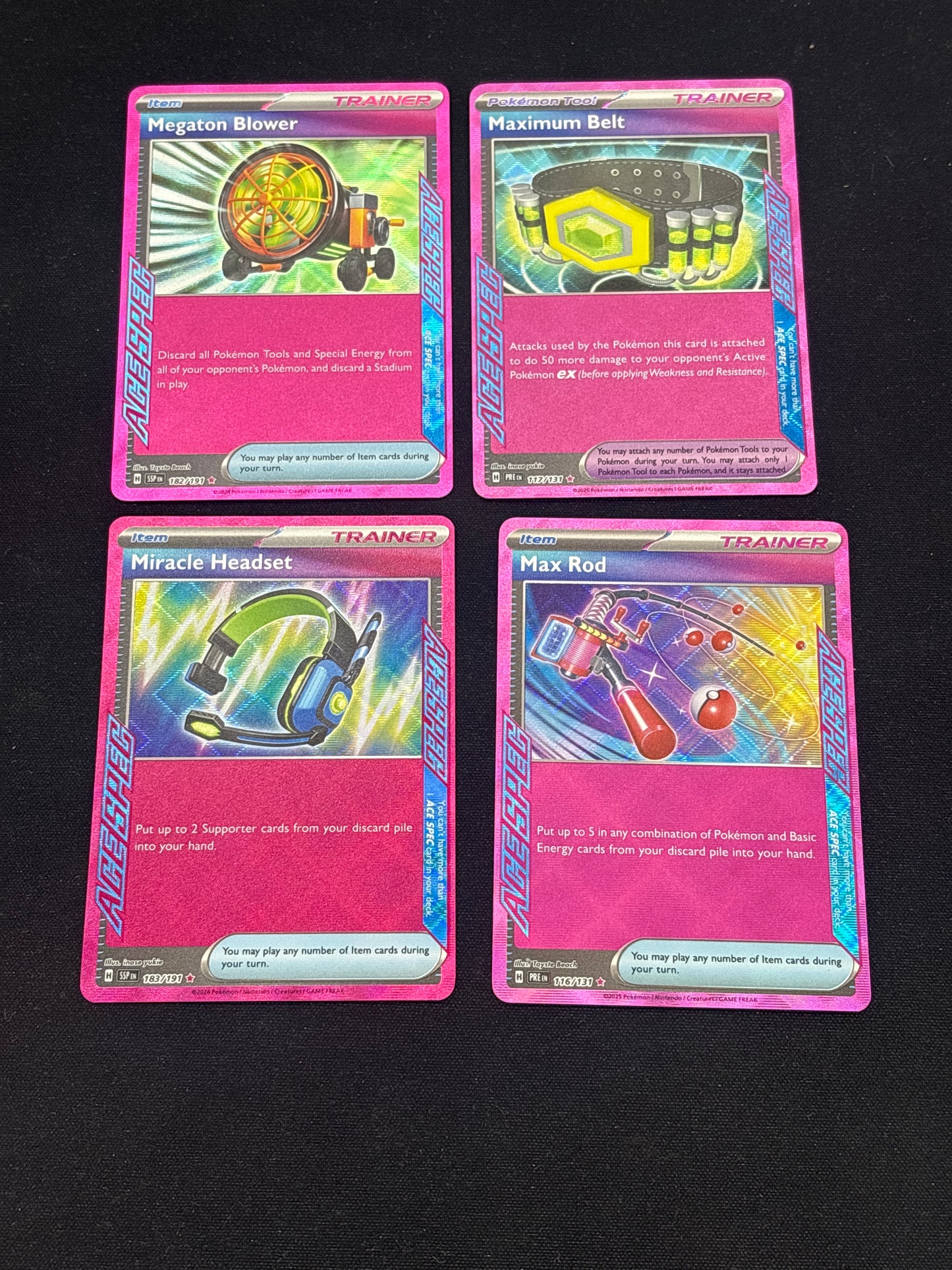 Auction Lot 89: Pokemon Cards Lot of 4 Ace Spec Trainers Conditions Vary