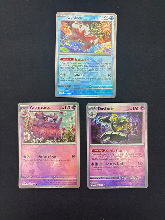 Auction Lot 376: Pokemon Cards Prismatic Evolutions Lot of 3 Pokeball Holo Conditions Vary
