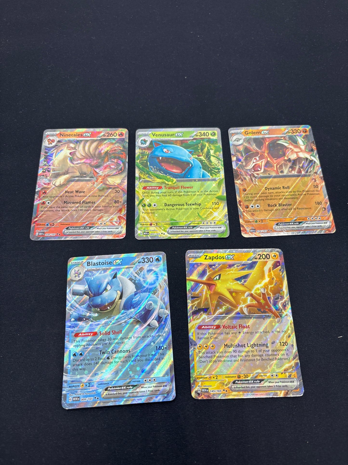 Auction Lot 144: Pokemon Cards Assorted Lot of 5 SV 151 EX Double Rares Conditions Vary