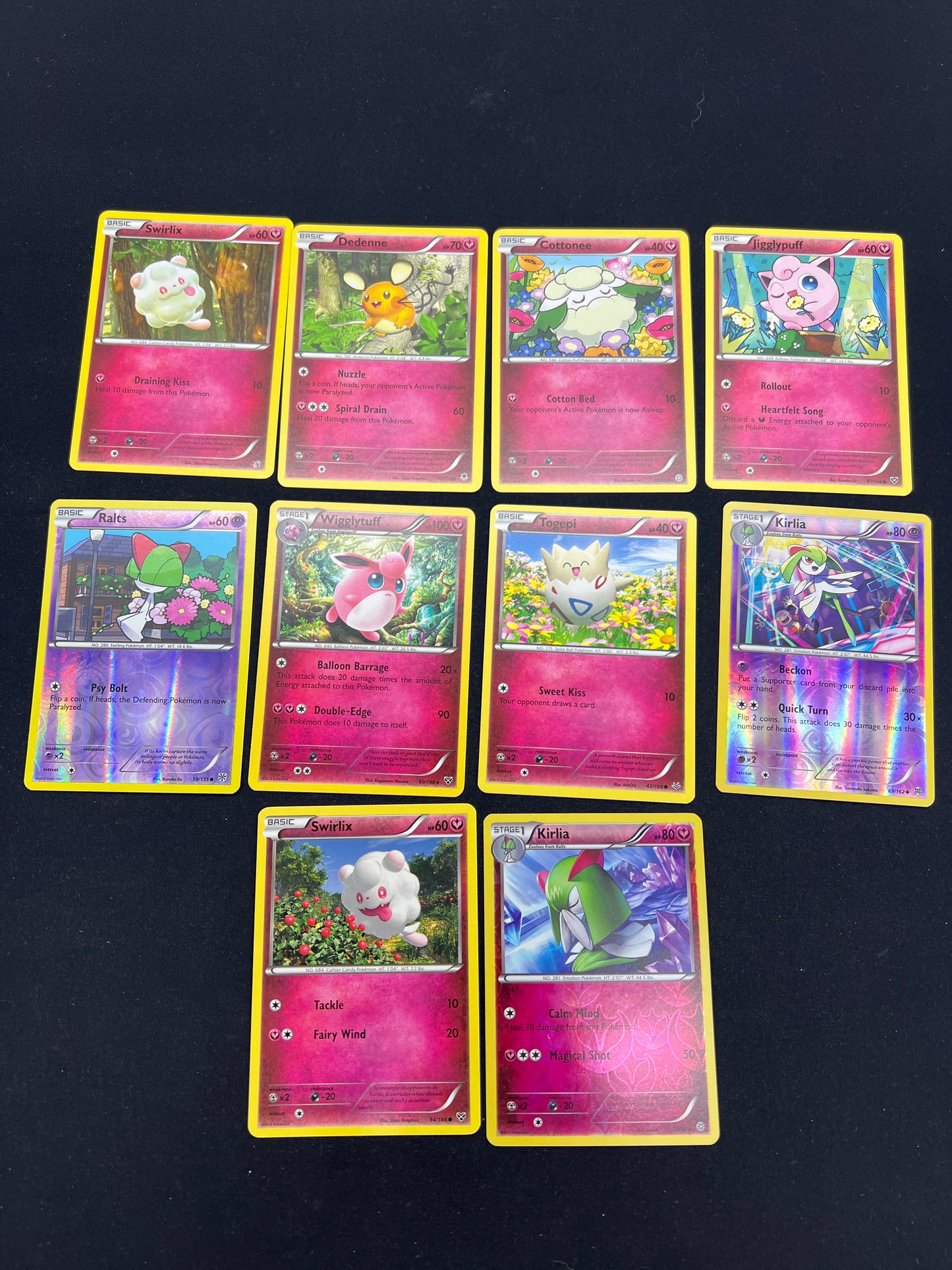 Auction Lot 108: Pokemon Cards Lot of 10 Fairy and Psychic Types Commons Uncommons Conditions Vary