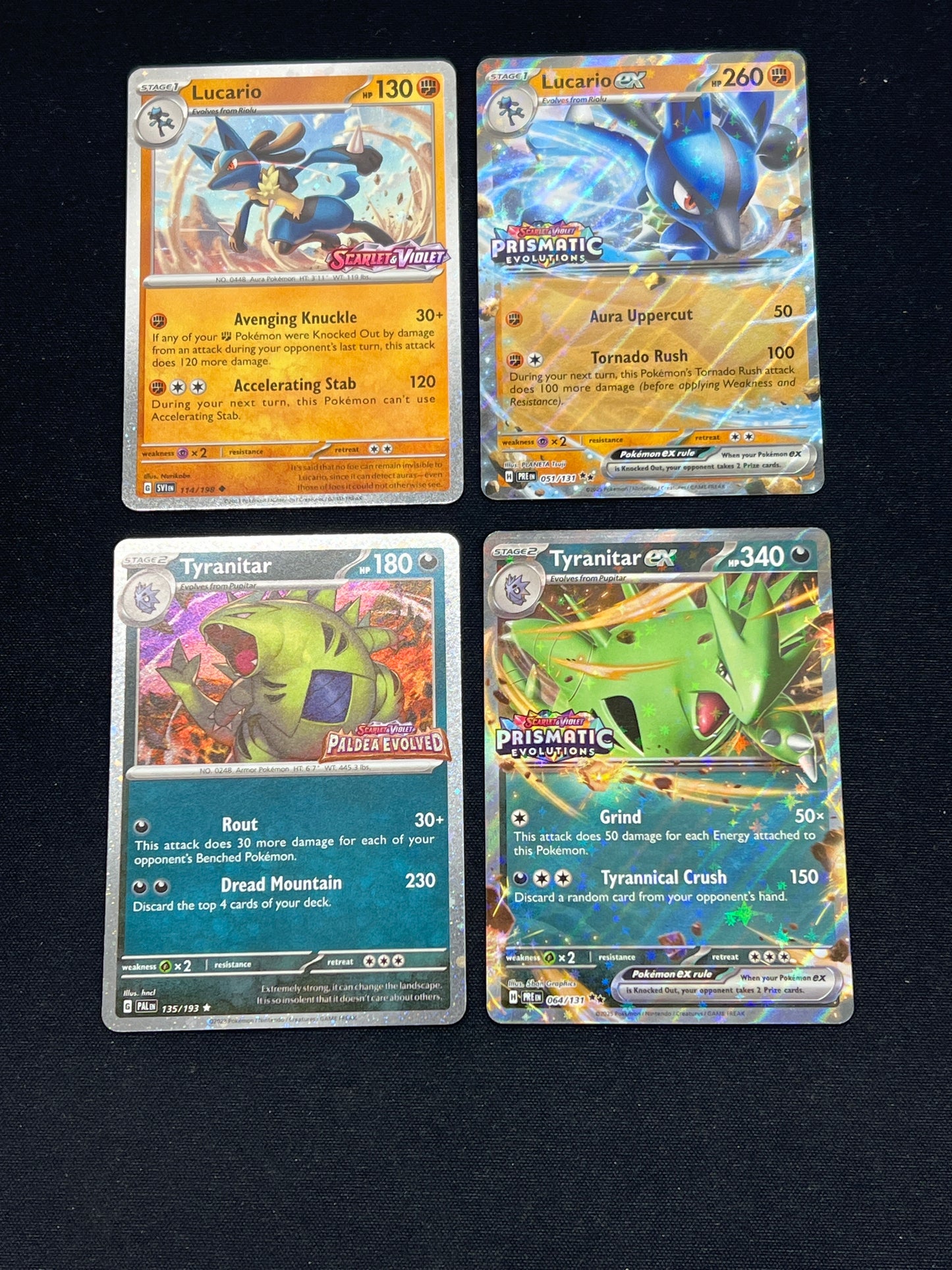 Auction Lot 313: Pokemon Cards Lucario & Tyranitar Full Set Promos Prismatic Evolutions Conditions Vary