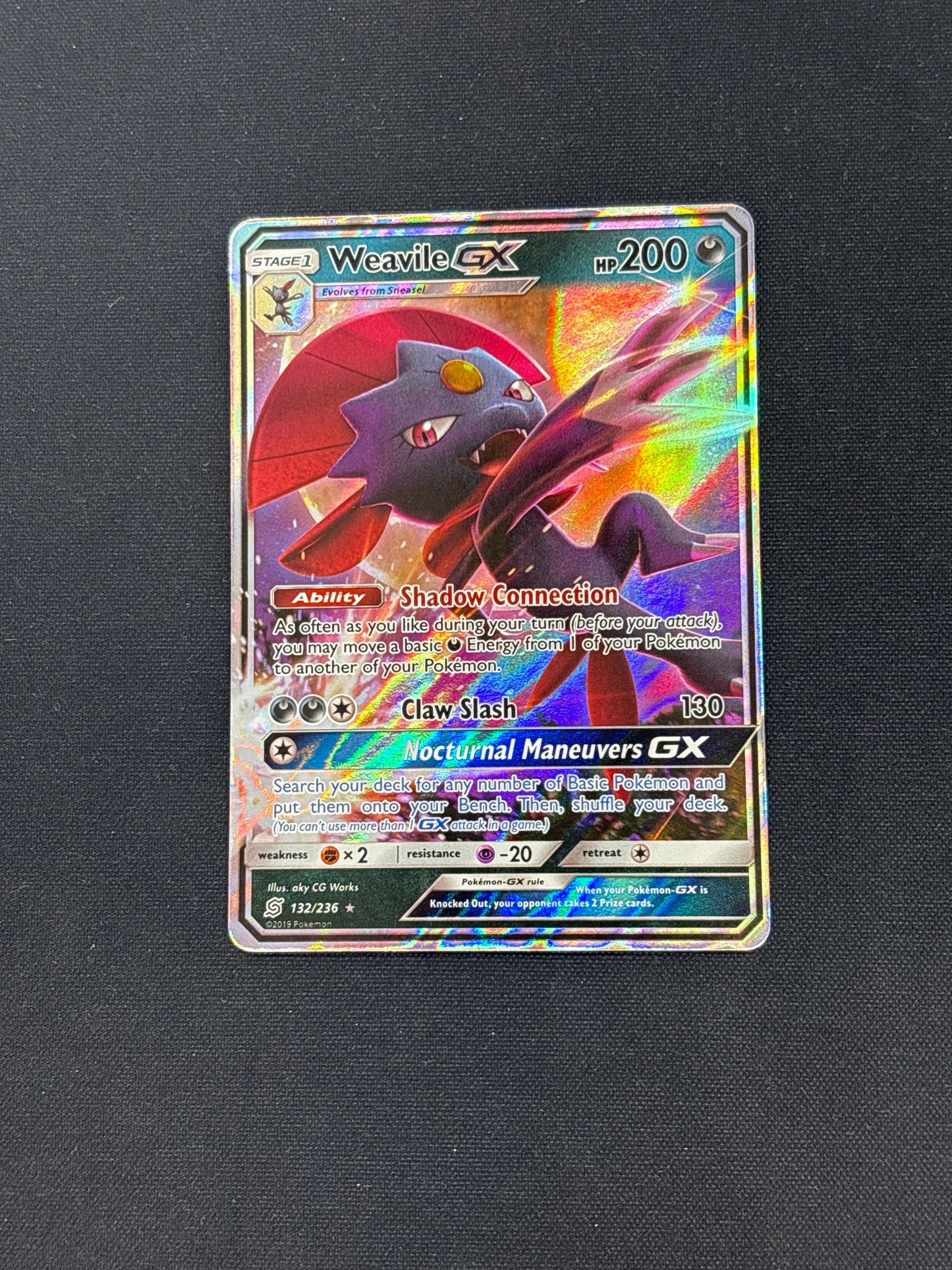 Auction Lot 171: Pokemon Weavile GX Full Art Card Conditions Vary