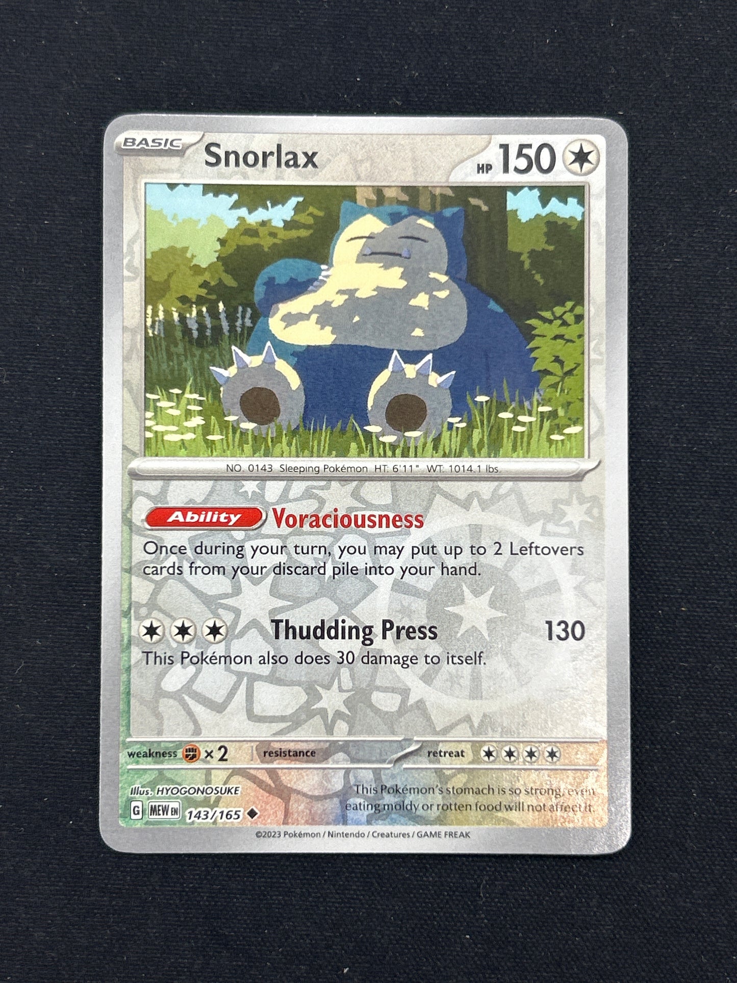 Auction Lot 437: Pokemon Card Snorlax SV 151 Reverse Holo Conditions Vary
