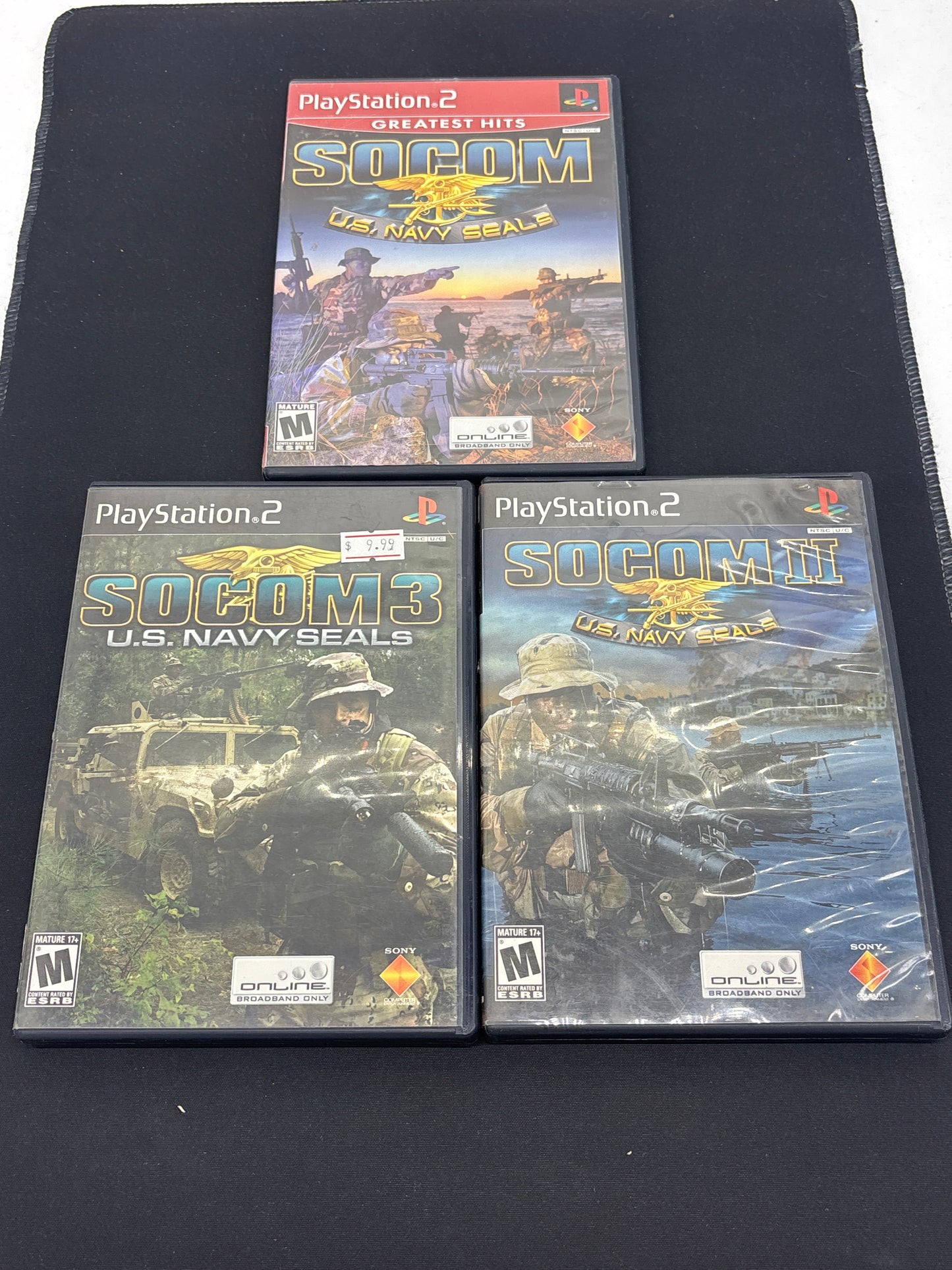 Auction Lot 220: Playstation 2 Video Game Lot of 3 SOCOM 1 2 3