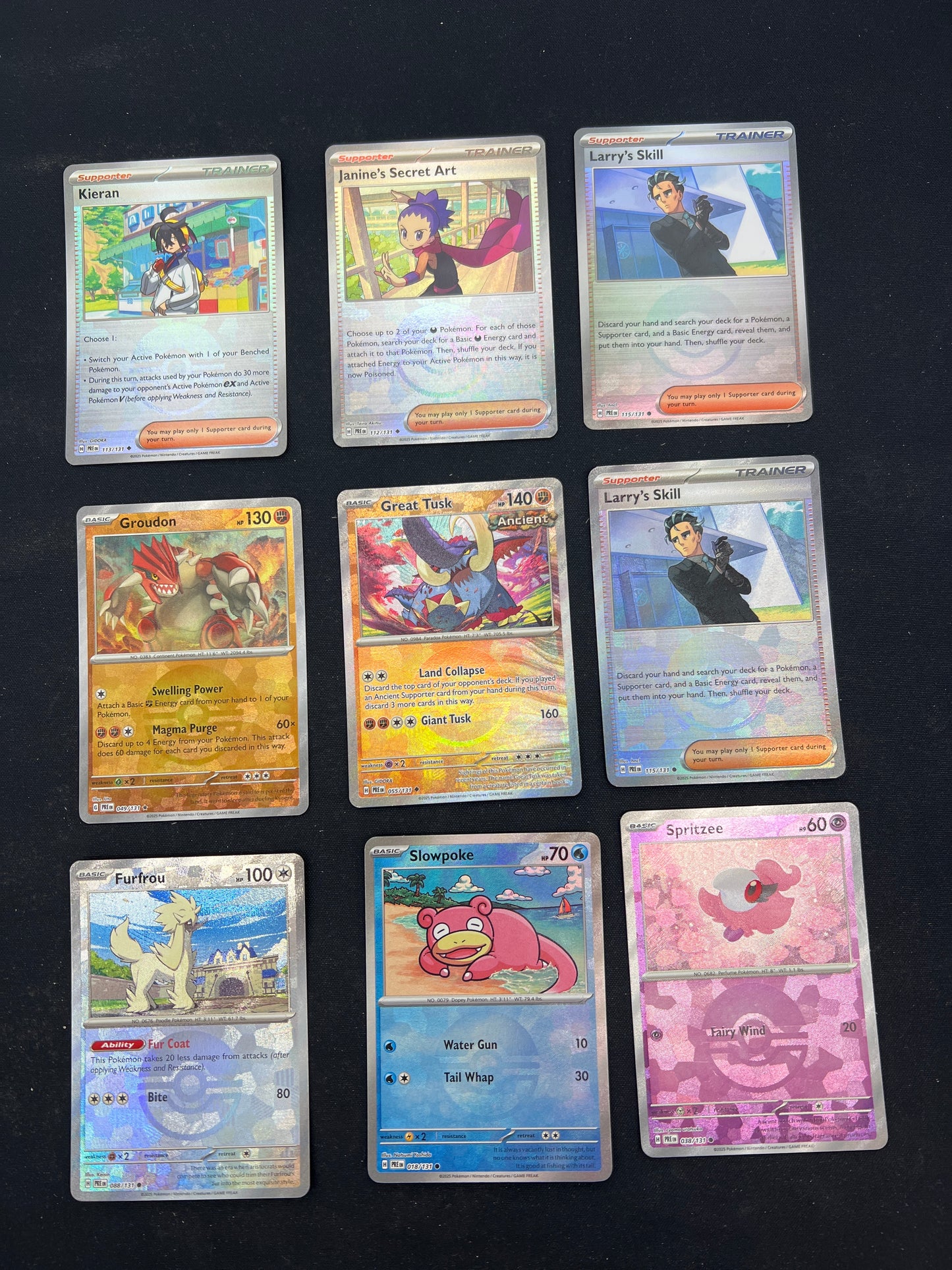 Auction Lot 173: Pokemon Cards Lot of 9 Assorted Pokeball Pattern Prismatic Evolutions Conditions Vary