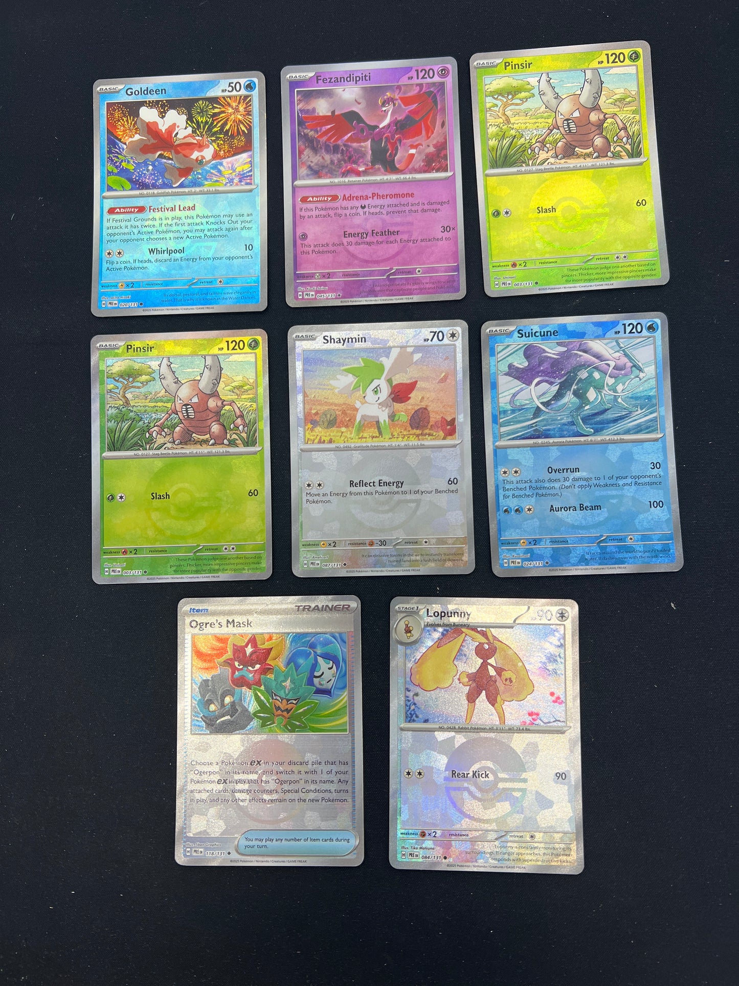 Auction lot 90: Pokemon Cards lot of 8 Assorted Prismatic Evolutions Pokeball Pattern Conditions Vary