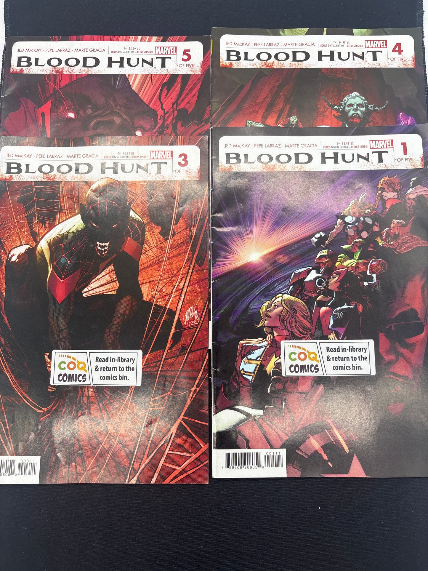 Auction Lot 245: Marvel Blood Hunt Comic Book Lot Issues 1,3,4 & 5