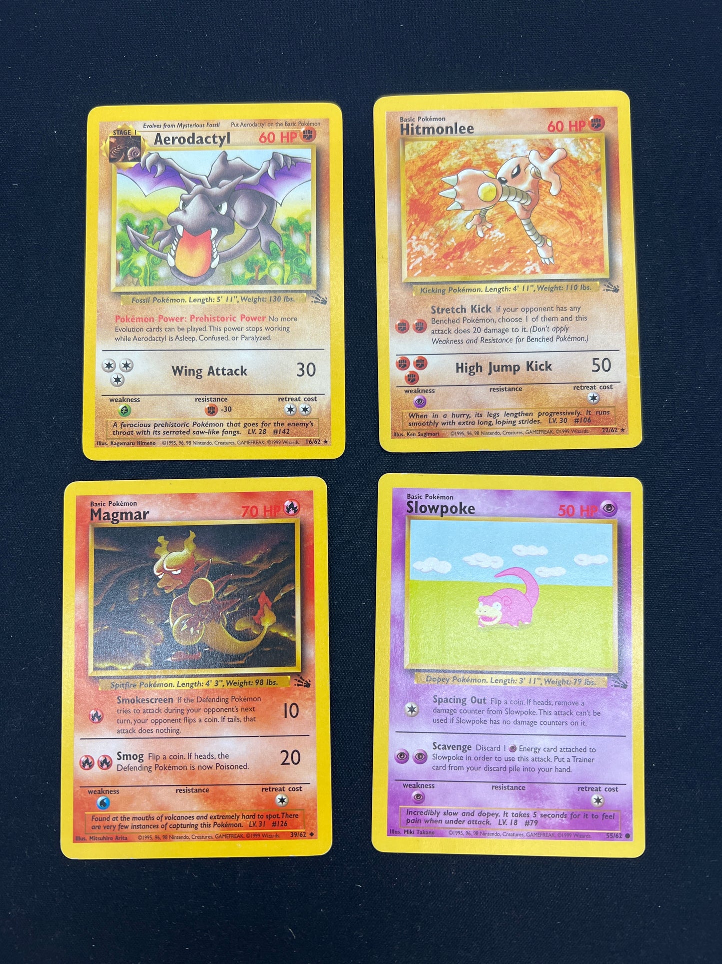 Auction Lot 65: Pokemon Cards Assorted Lot of 4 WOTC Fossil Non Holos Conditions Vary