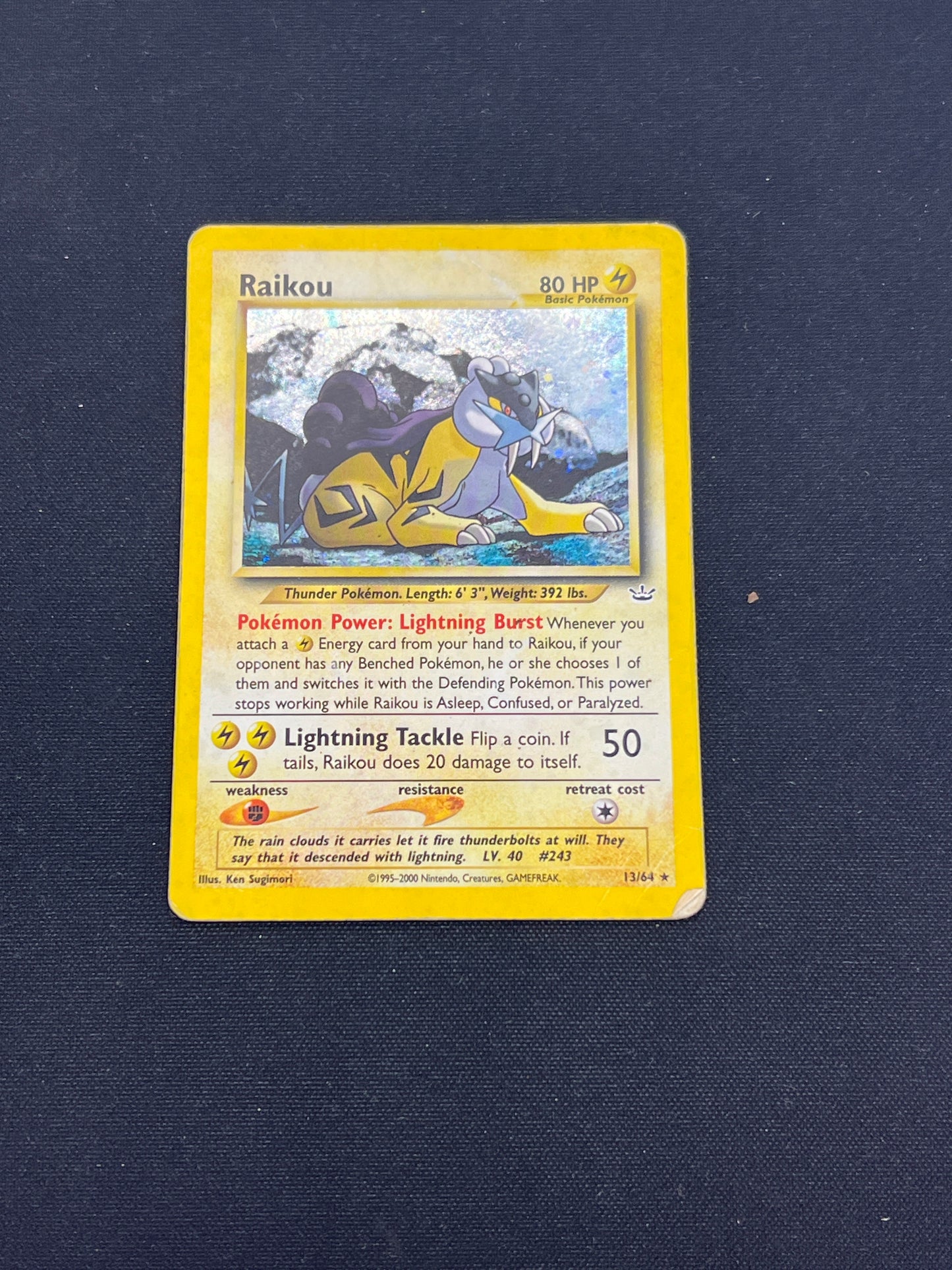 Auction Lot 61: Pokemon Cards Raikou Holo Rare Neo Revelation Condition Vary