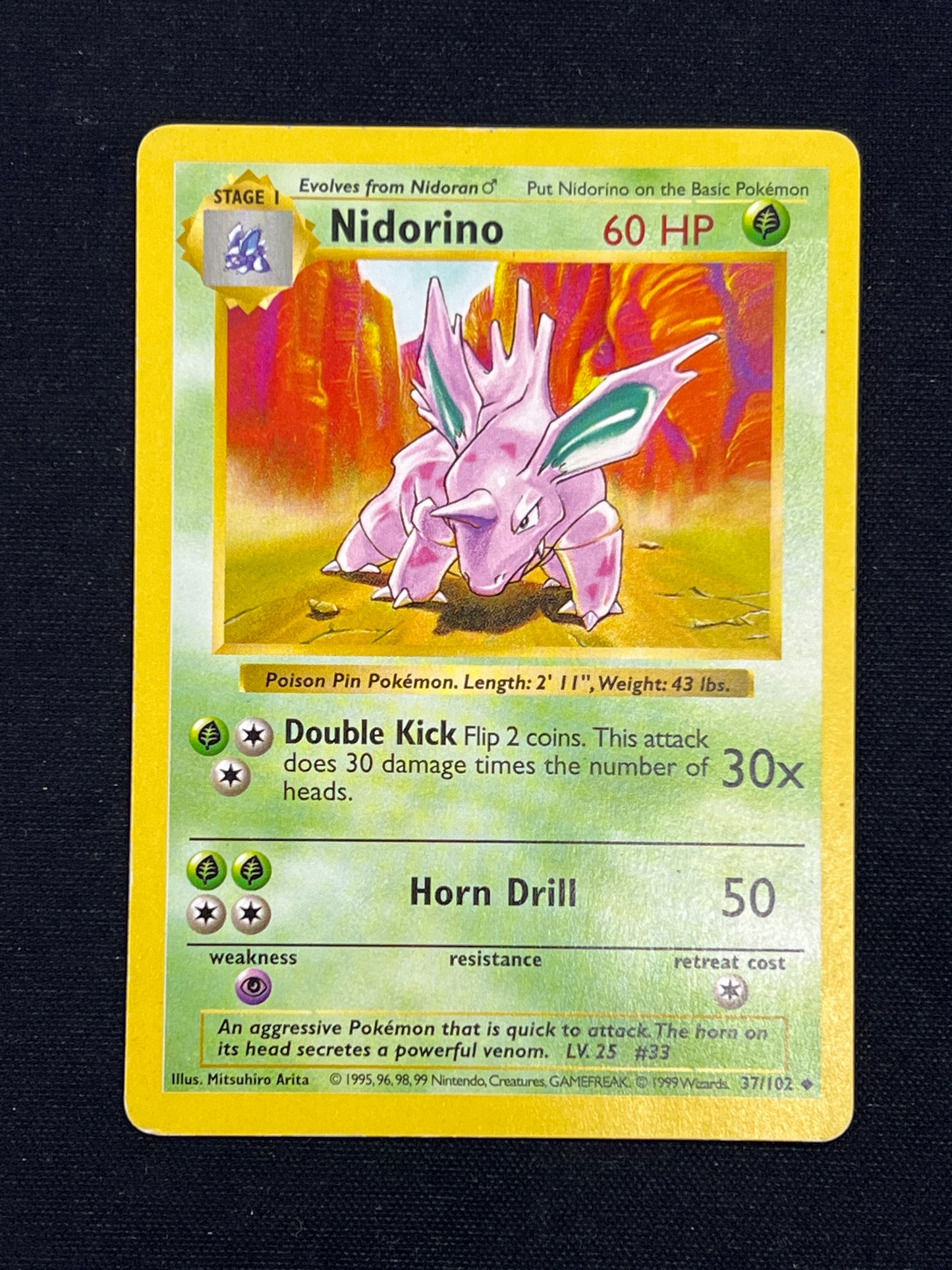 Auction Lot 416: Pokemon Cards Nidorino Shadowless Base Set Conditions Vary