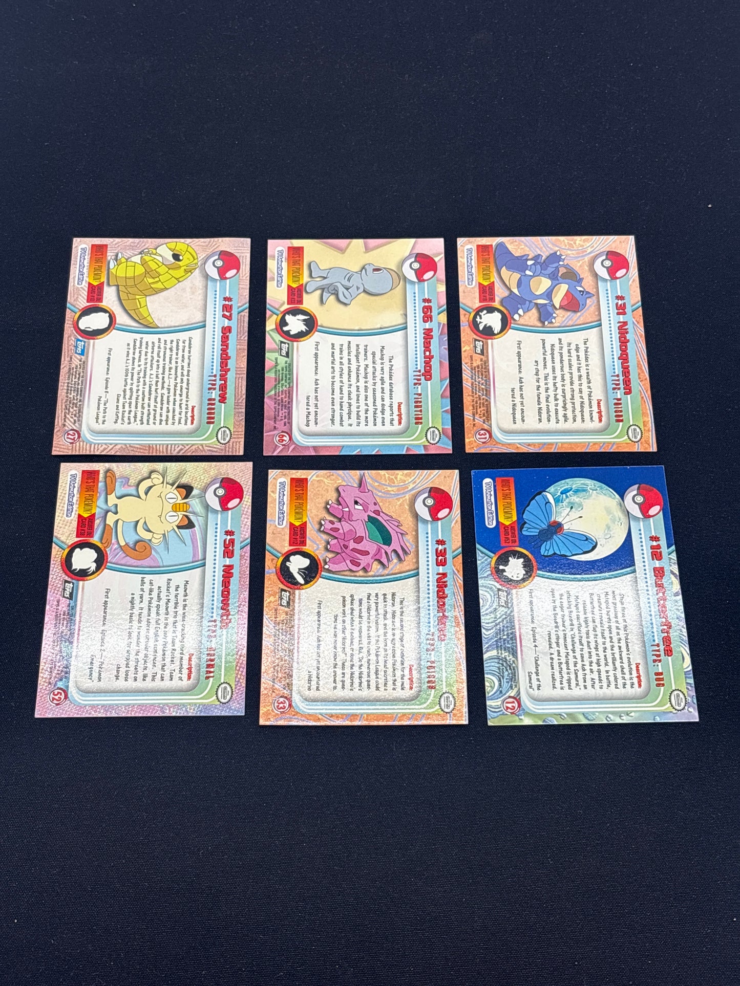 Auction Lot 93: Pokemon Topps Non Foil Card Lot of 6 Conditions Vary