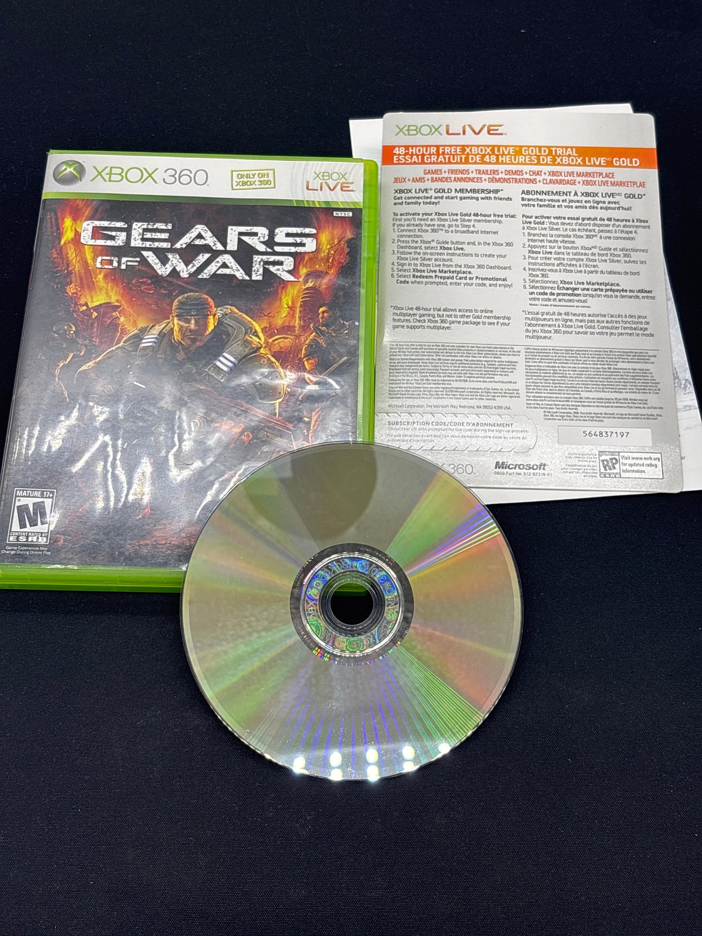 Auction Lot 177: Gears of War Video Game XBOX 360