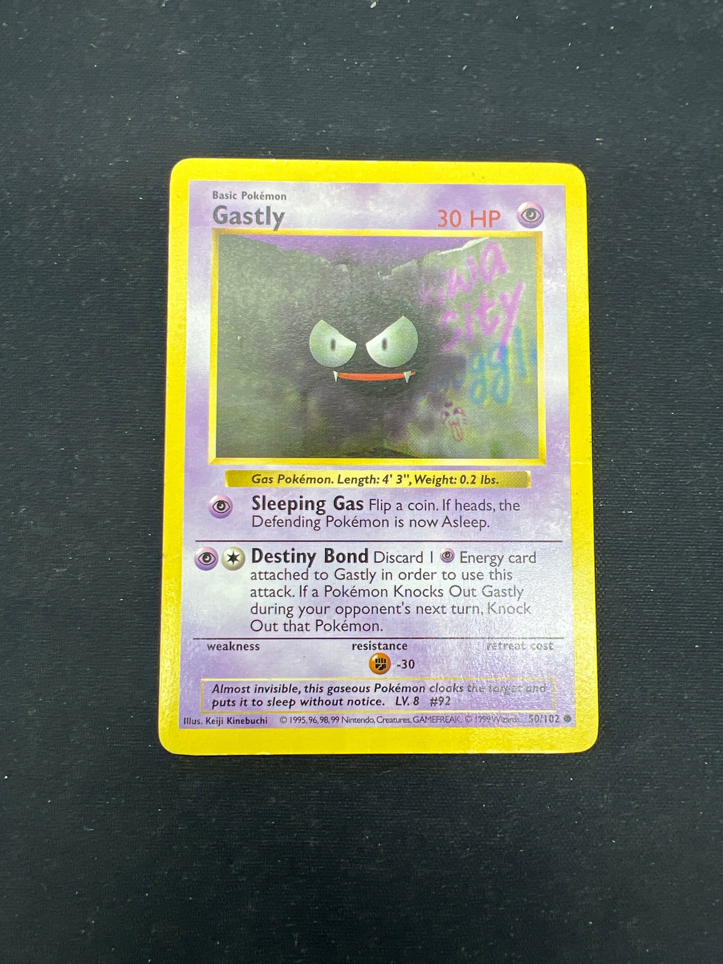 Auction Lot 378: Pokemon Cards Gastly Shaowless Base Set WOTC Conditions Vary