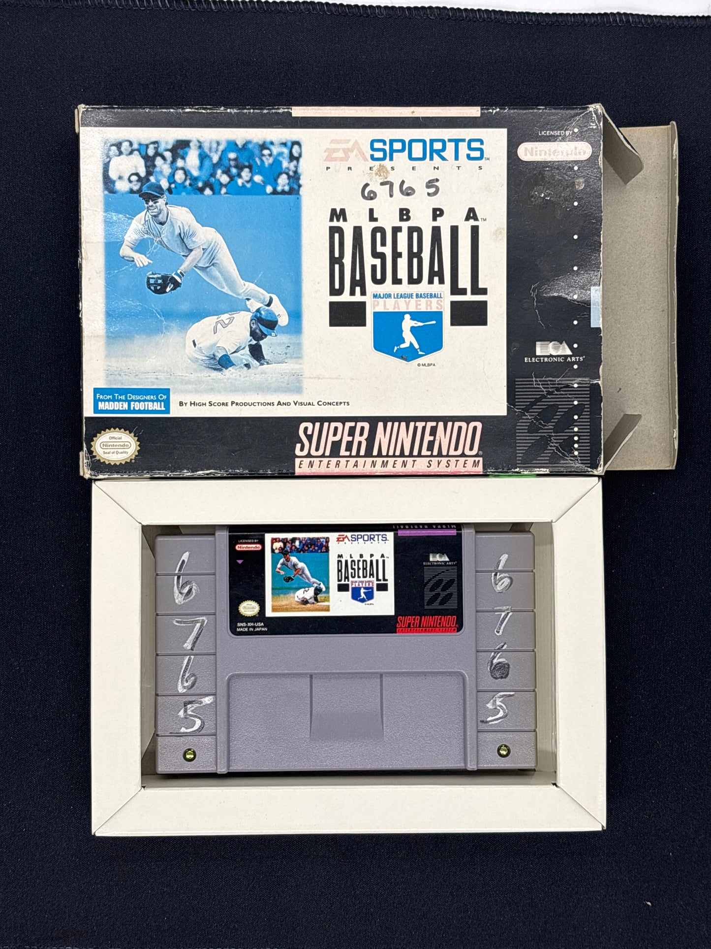 Auction Lot 124: Nintendo SNES EA Sports MLBPA Baseball Video Game Game and Box Only
