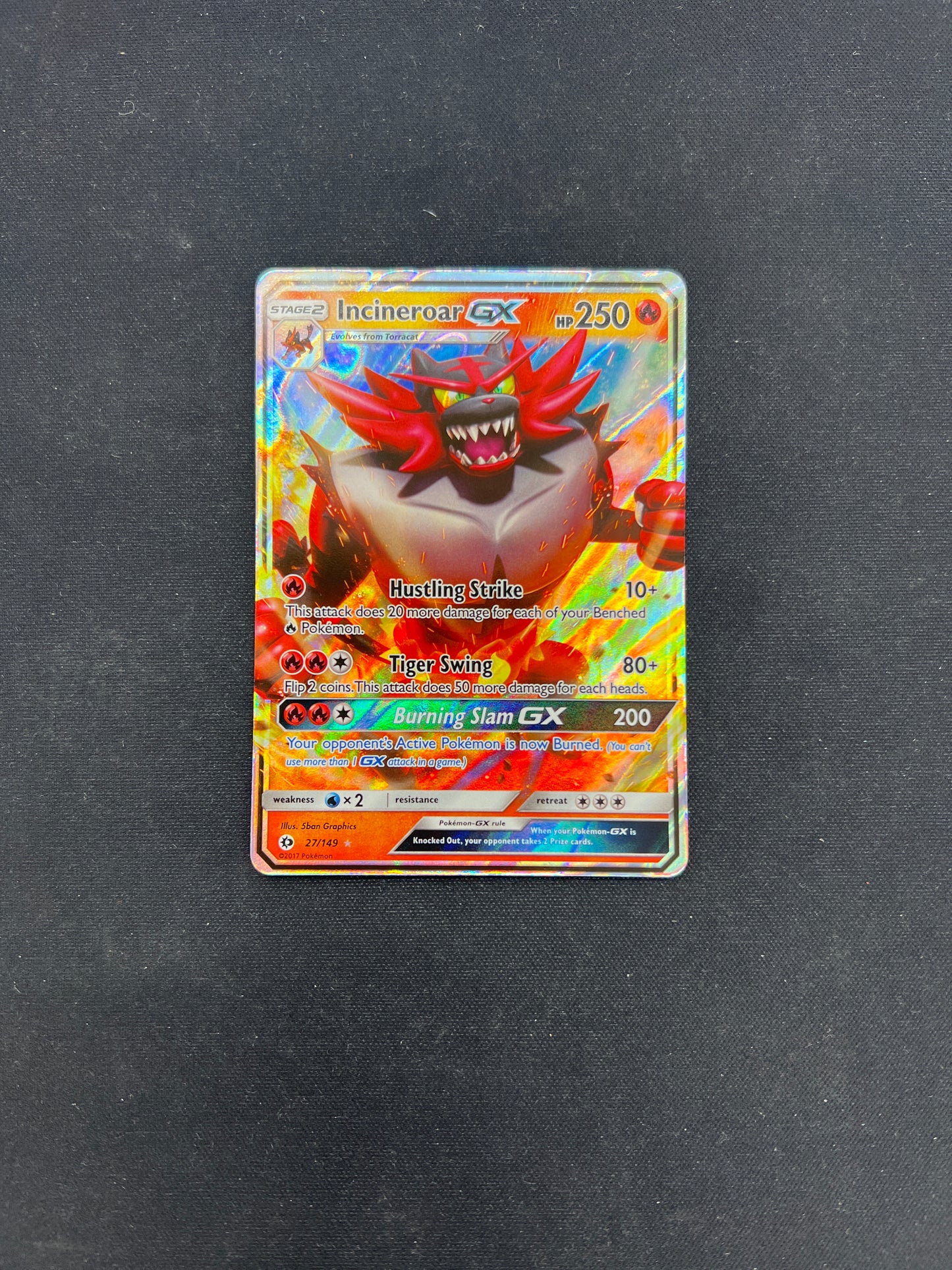 Auction Lot 146: Pokemon Cards Incineroar GX Full Art Condition Vary