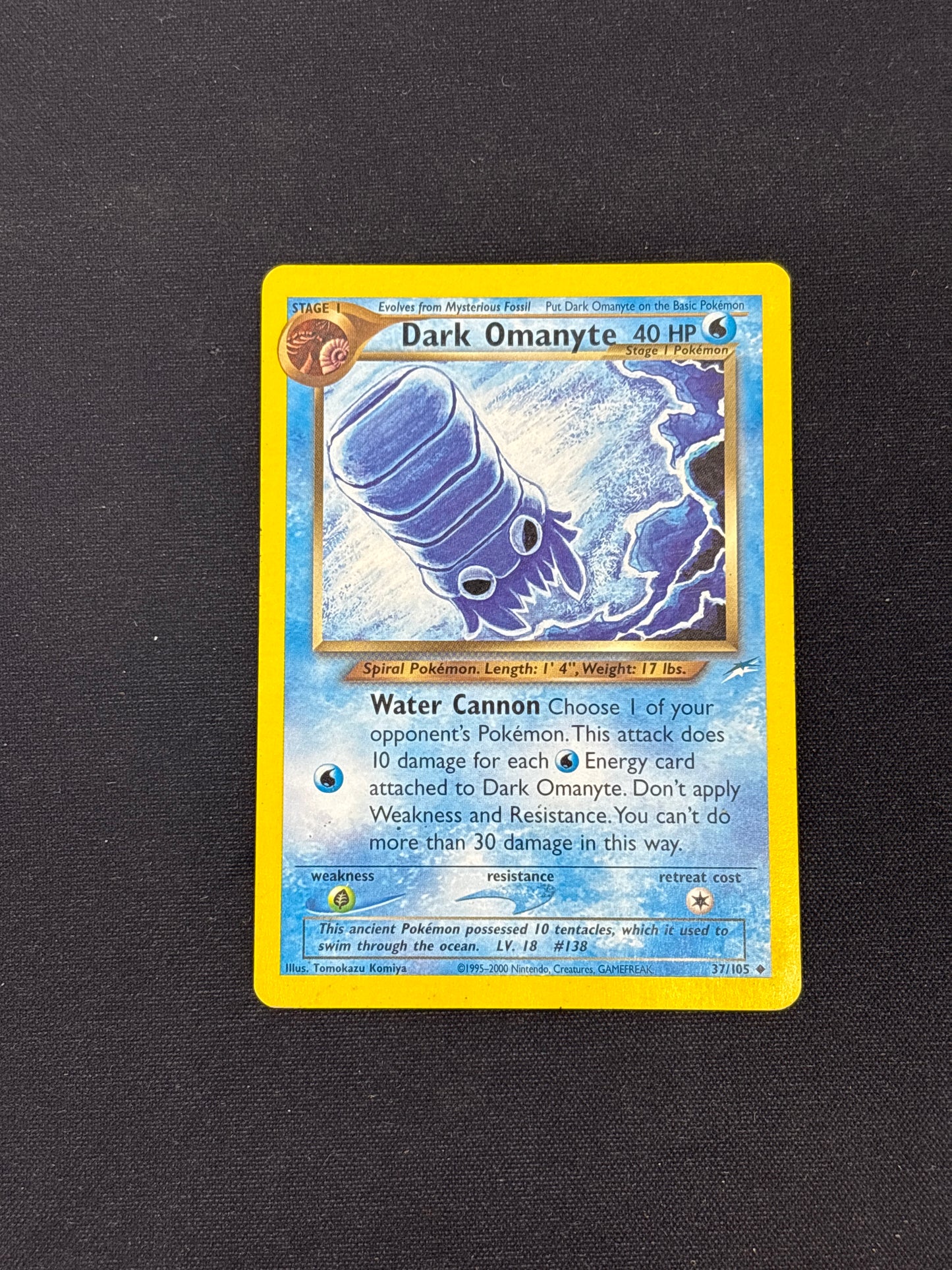 Auction Lot 142: Dark Omanyte Pokemon Neo Destiny Card Conditions Vary