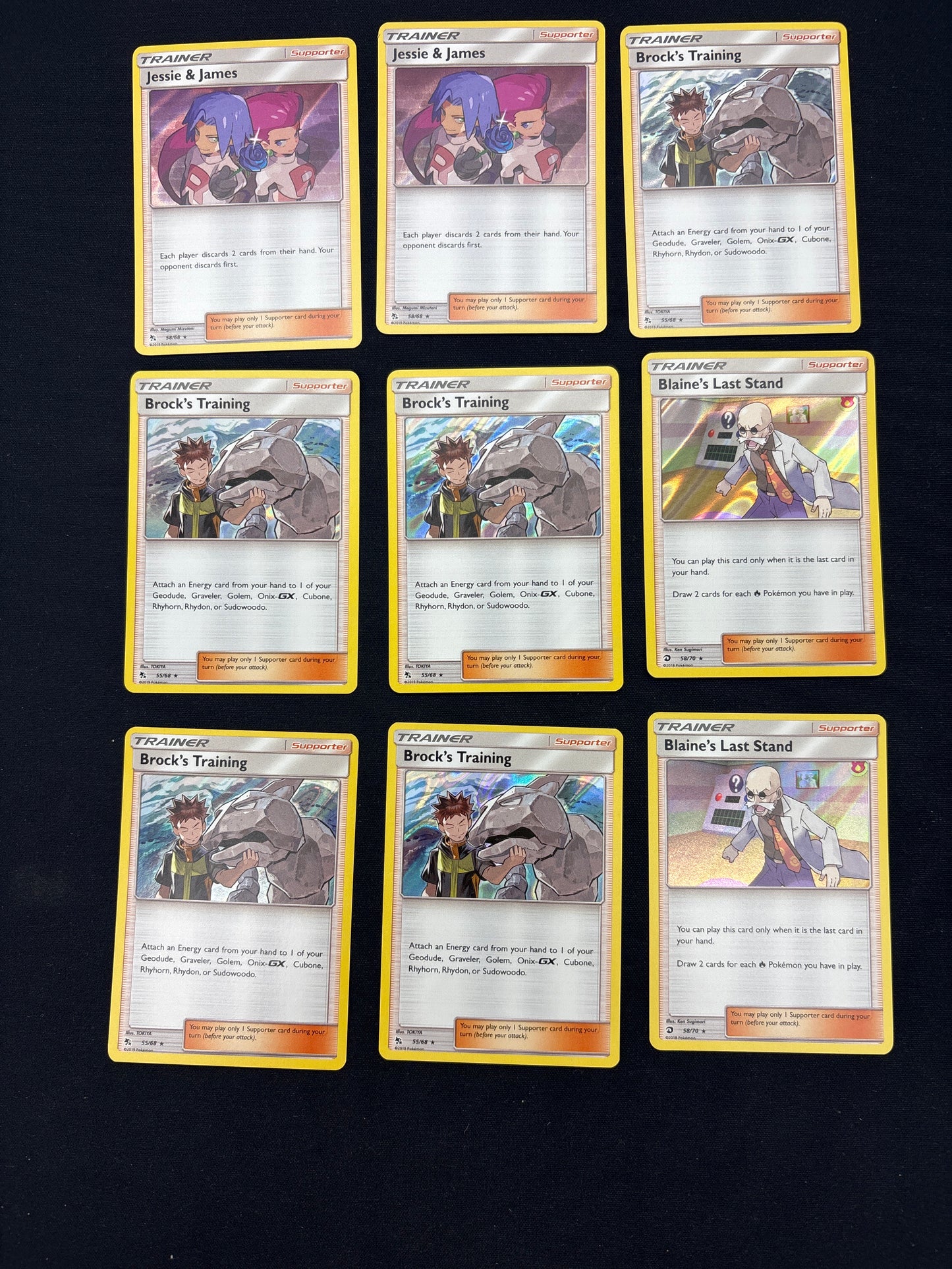 Auction Lot 288: Pokemon Cards Lot of 9 Assorted Trainer Holo Rares Conditions Vary