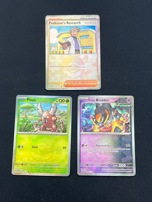 Auction Lot 334: Pokemon Cards Lot of 3 Assorted Pokeball Patter Prismatic Evolutions Conditions Vary