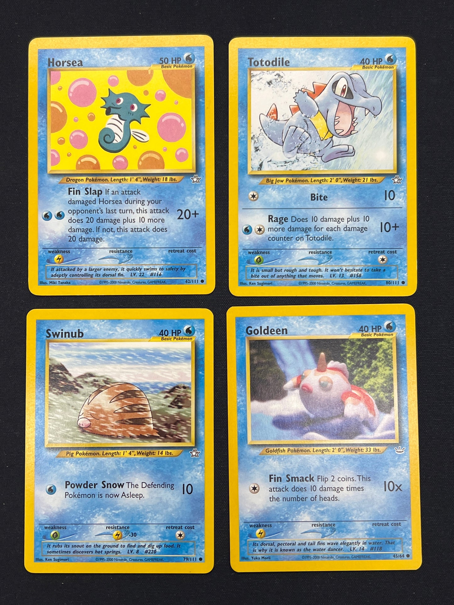 Auction Lot 393: Pokemon Cards Lot of 4 Assorted WOTC Water Types Conditions Vary